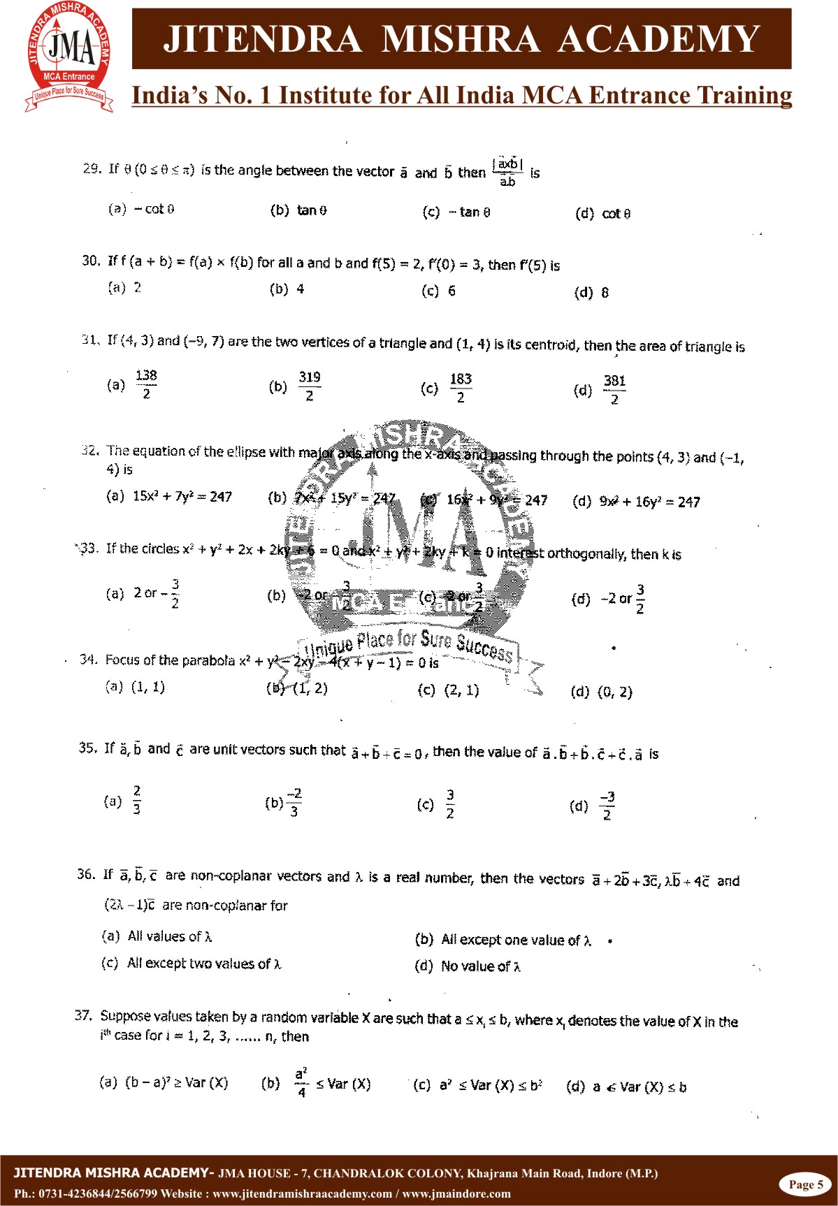 NIMCET - 2012(5)