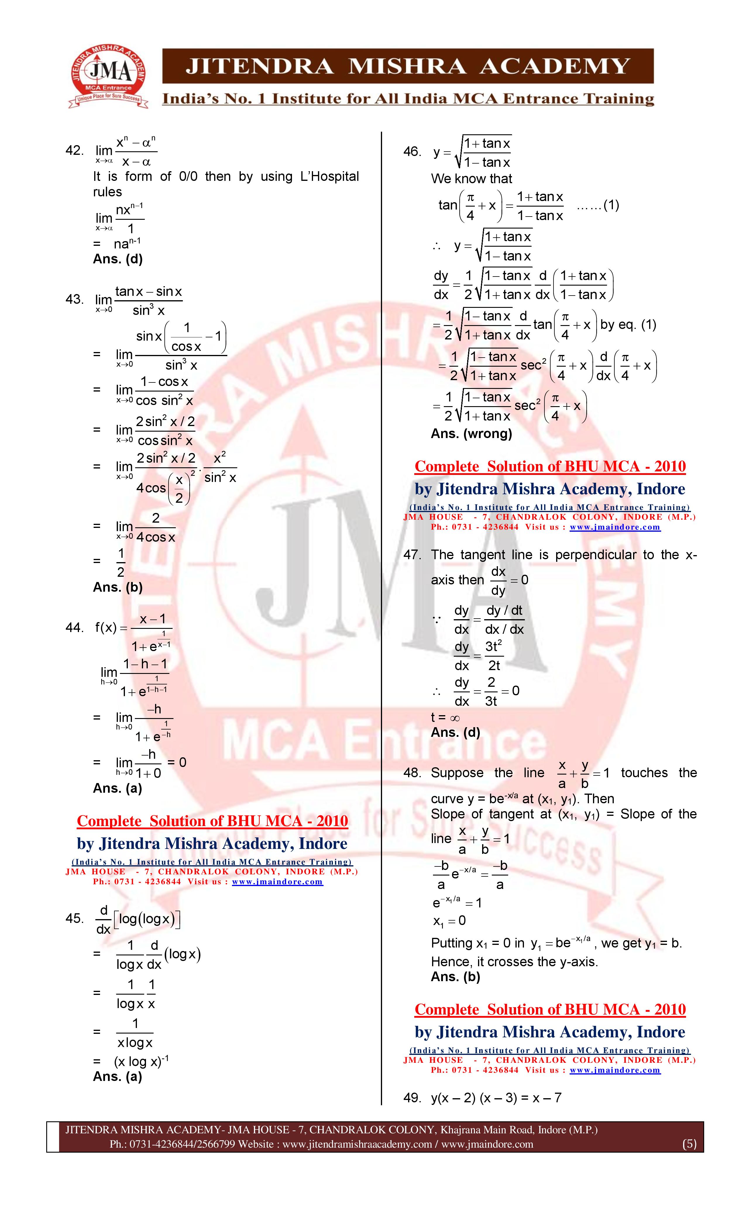 BHU MCA 2010 (SET - 1) Solution-page-005