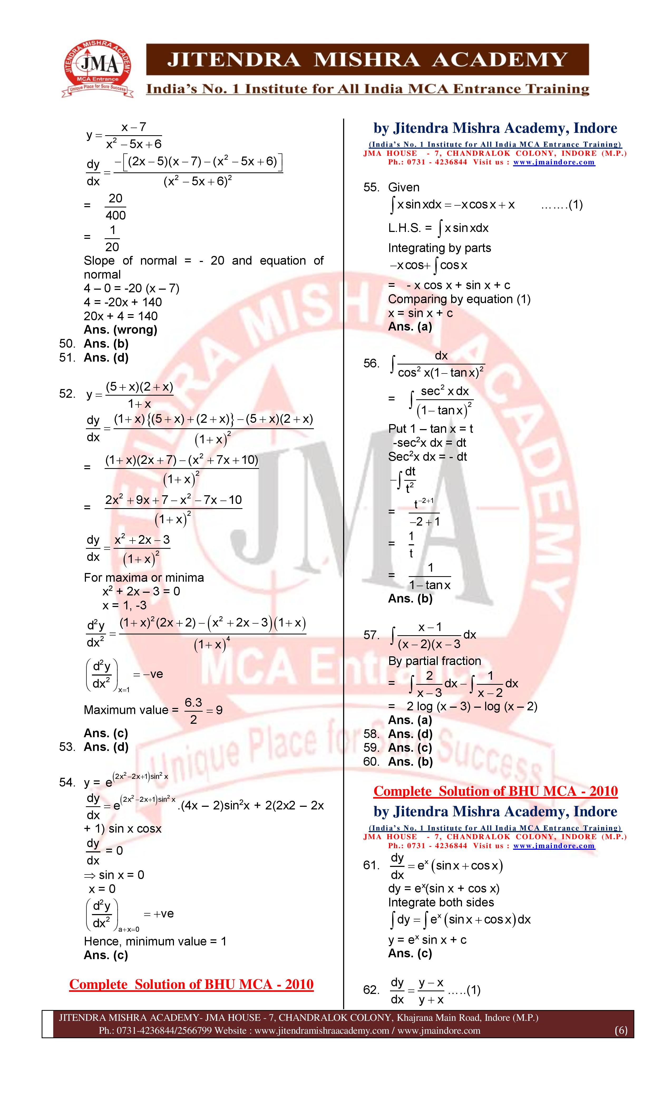 BHU MCA 2010 (SET - 1) Solution-page-006