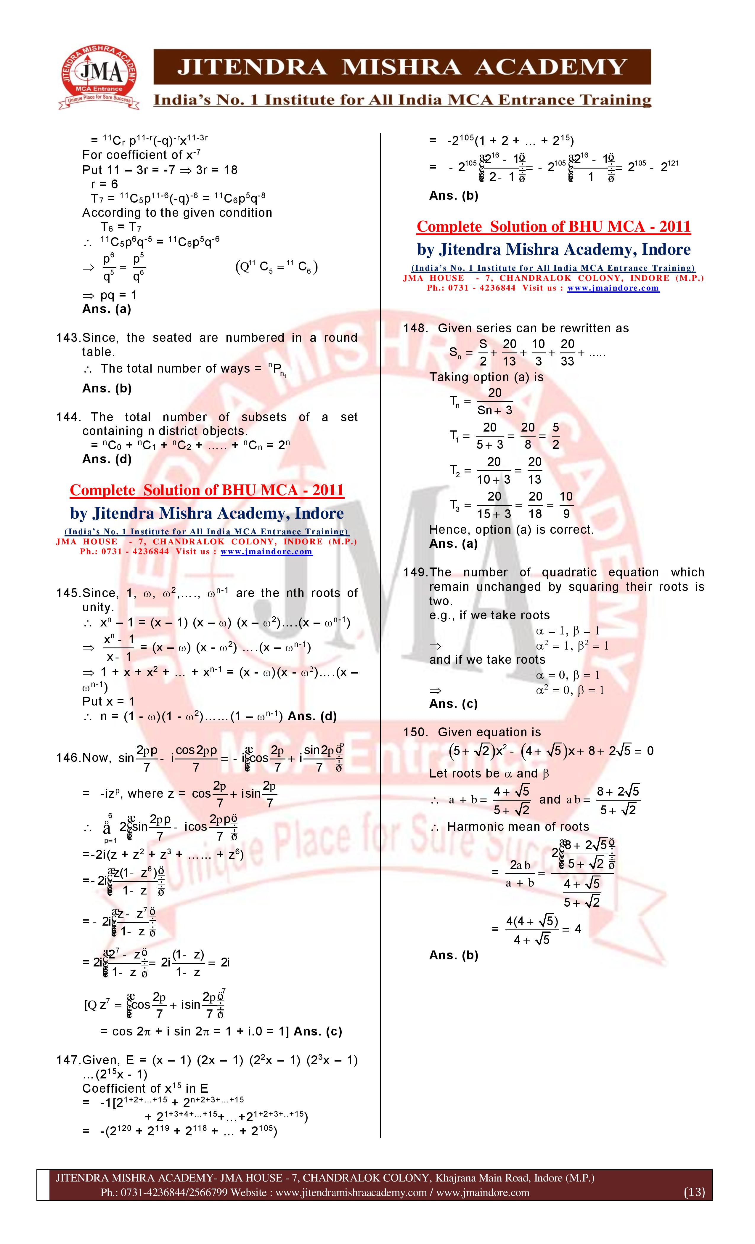 BHU MCA 2011 Solution-page-013