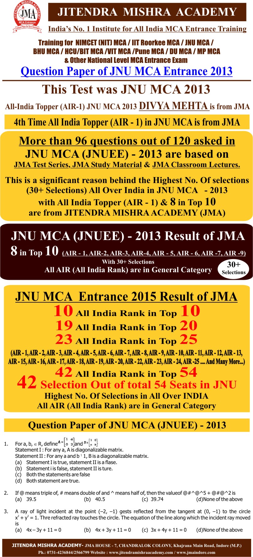 JNU 2013 PAPER (FIRST PAGE)