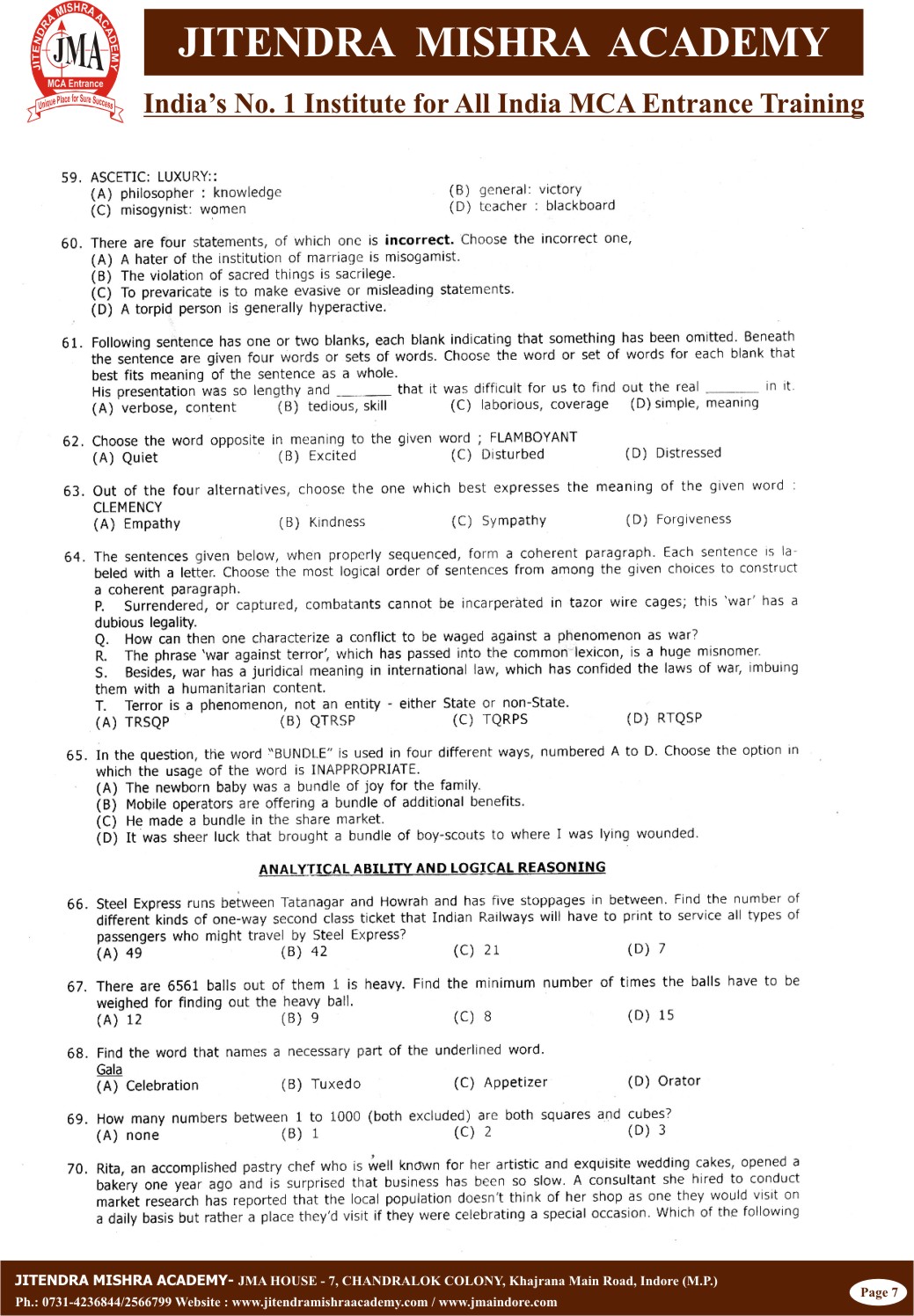 NIMCET - 2010(7)