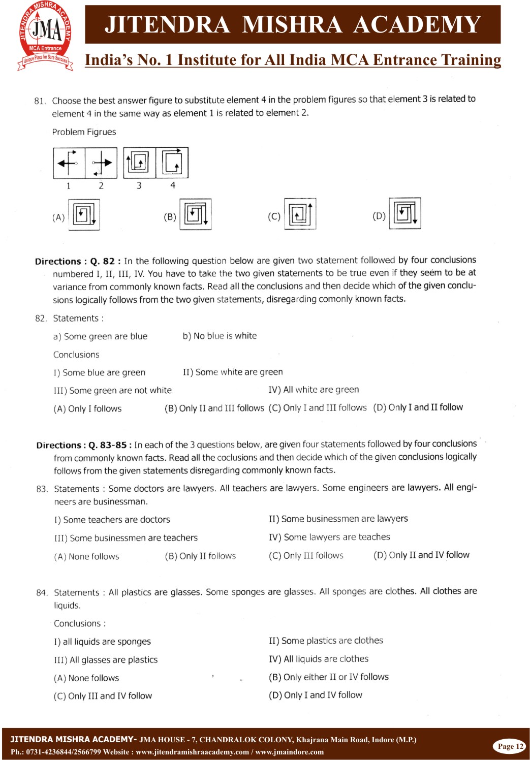 NIMCET - 2011(12)