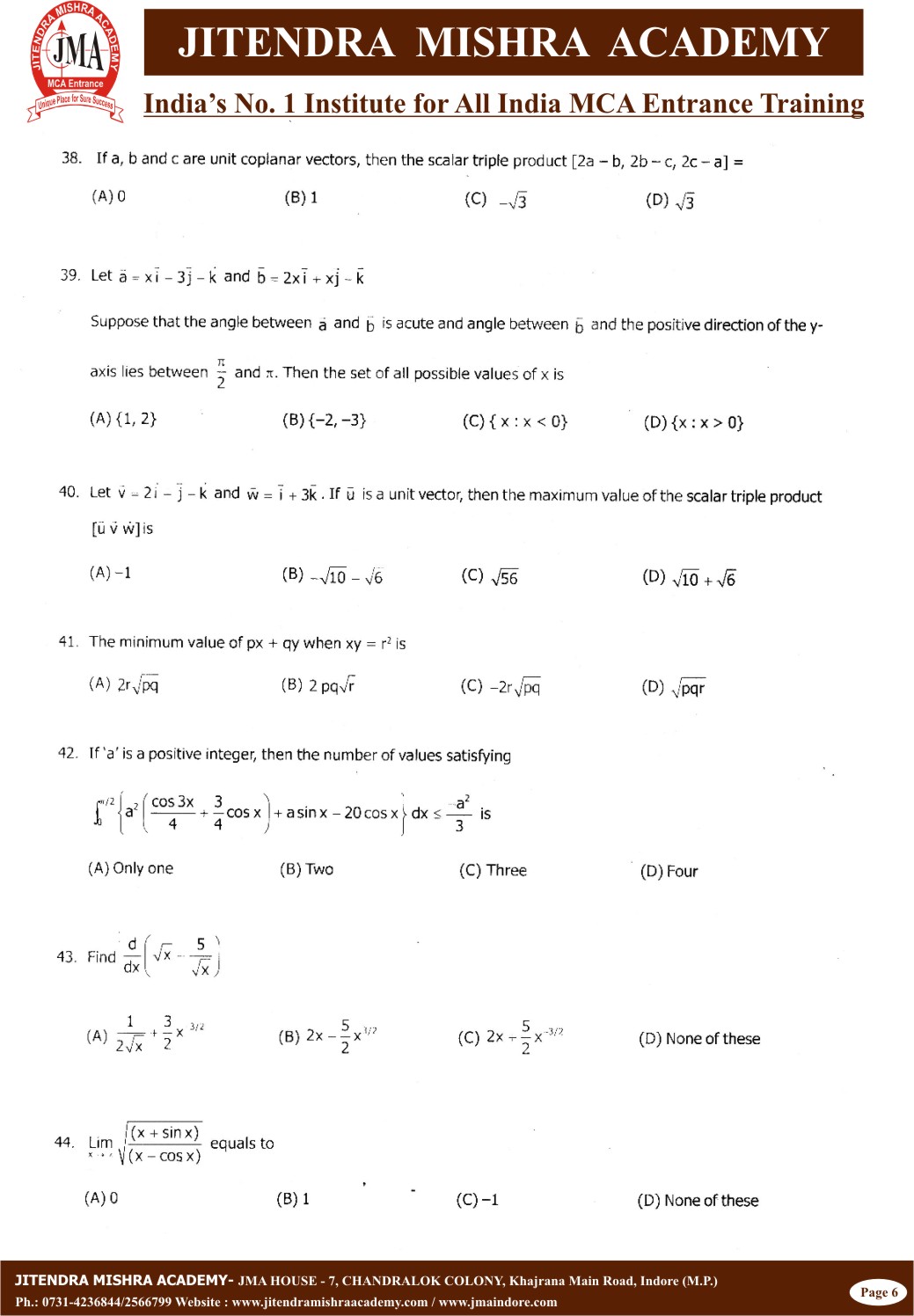 NIMCET - 2011(6)