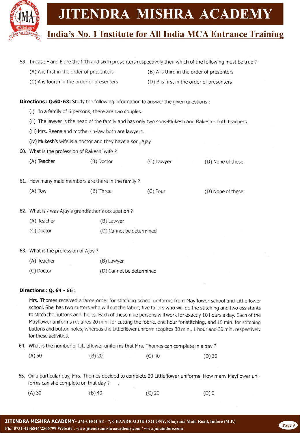 NIMCET - 2011(9)