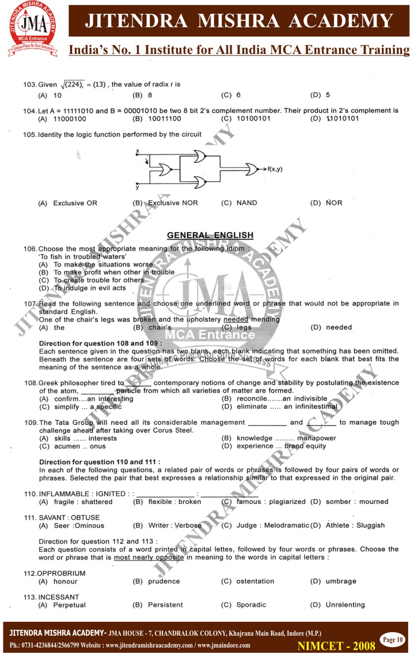 NIMCET 2008 PAPER (10)