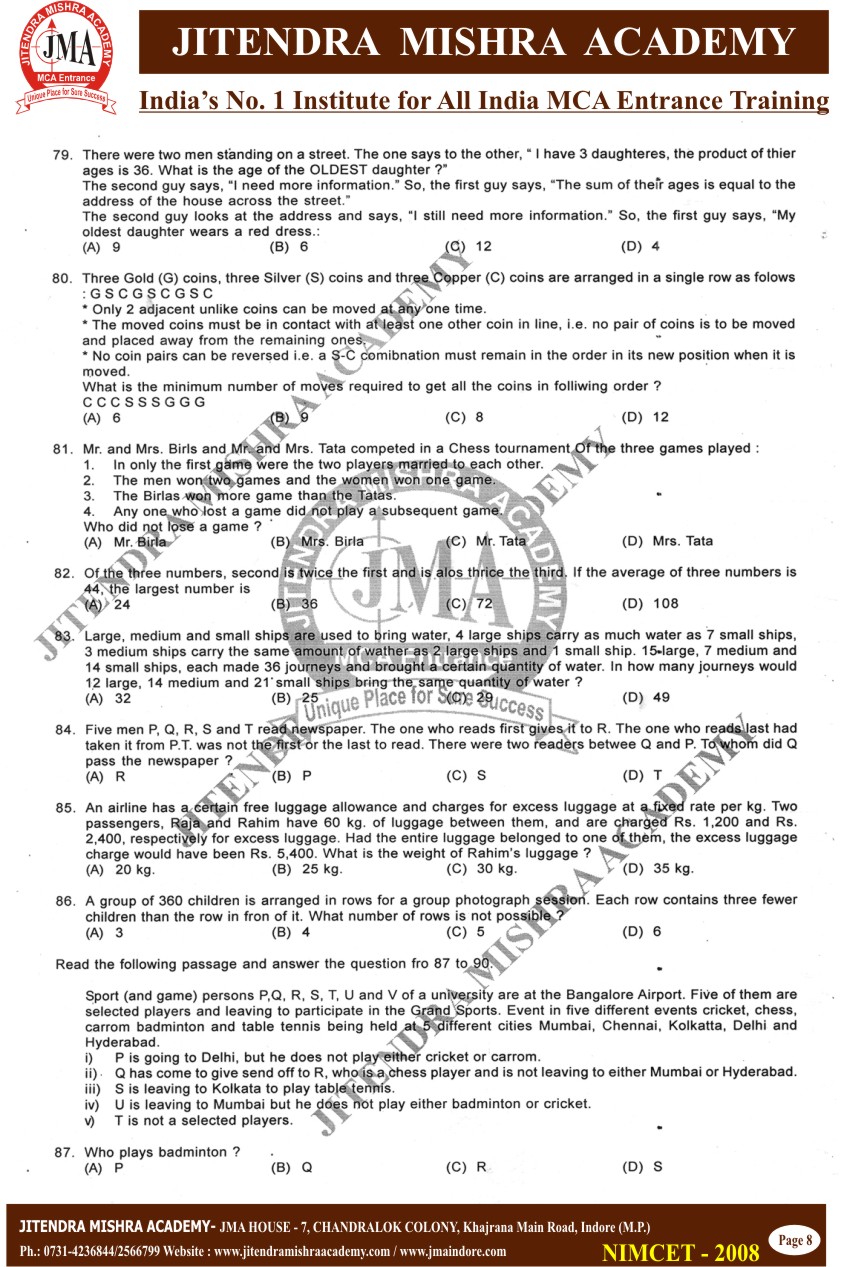 NIMCET 2008 PAPER (8)