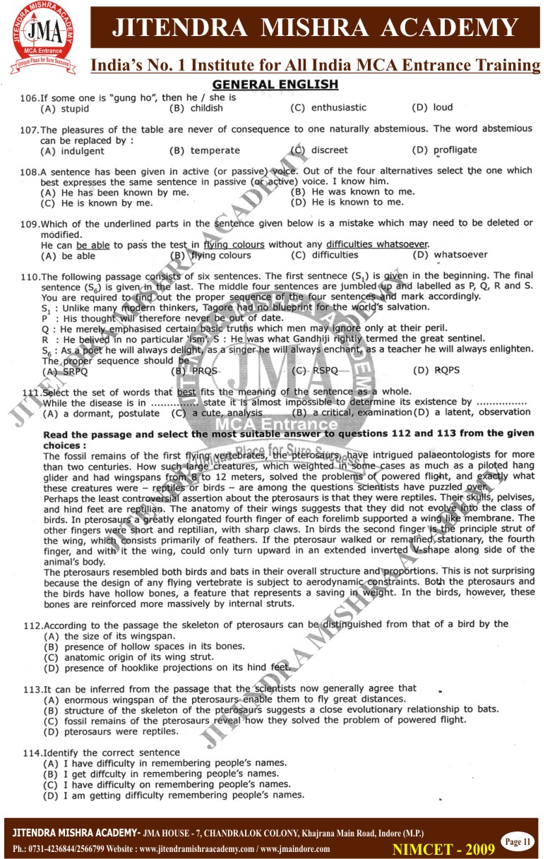 NIMCET 2009 PAPER (11)