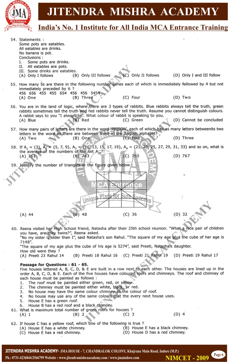 NIMCET 2009 PAPER (6)