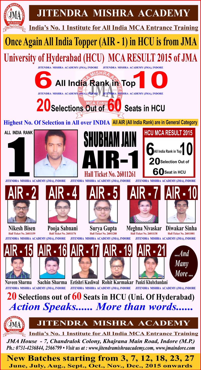 HCU MCA 2015 RESULT(N)