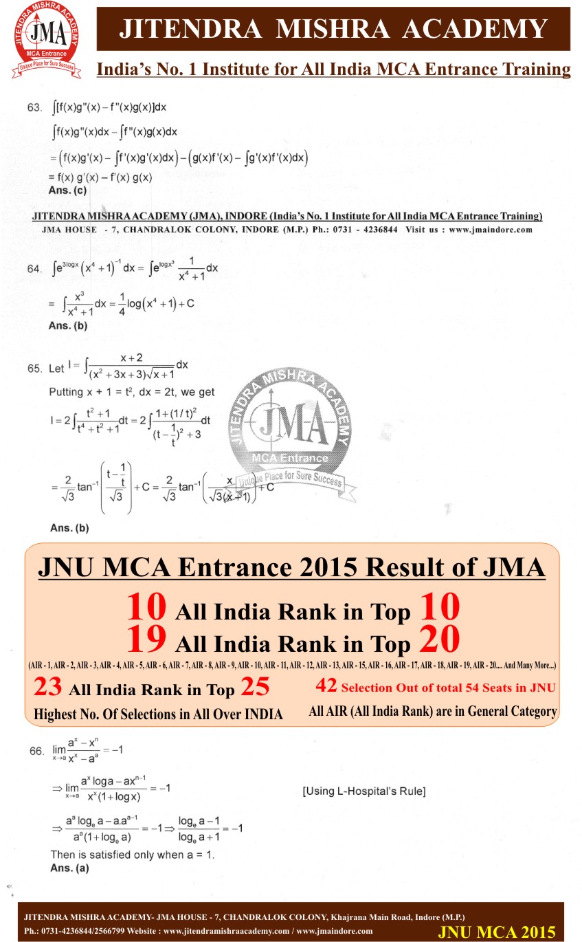 JNU 2015(New) SOLUTION 17