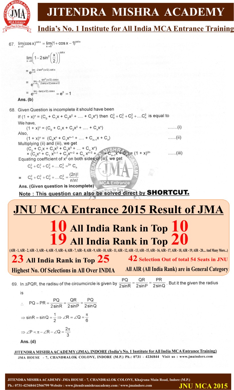 JNU 2015(New) SOLUTION 18