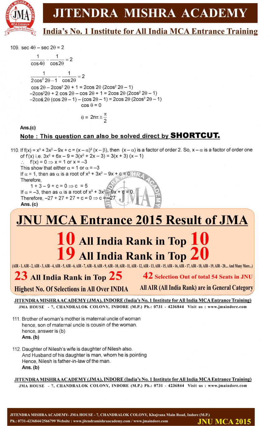 JNU 2015(New) SOLUTION 31