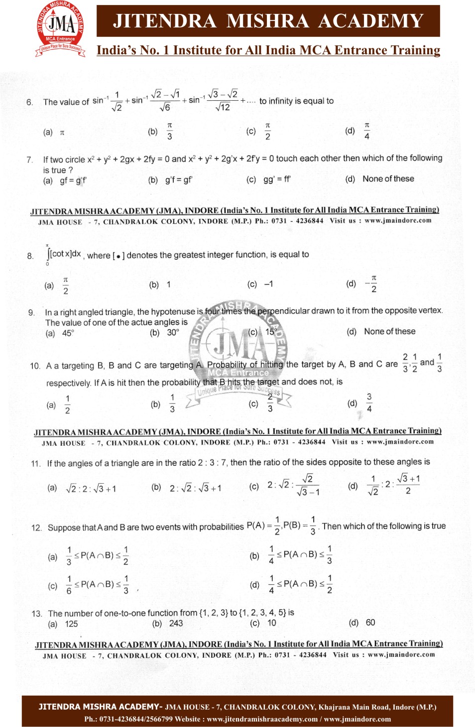 NIMCET 2015 PAPER(2)