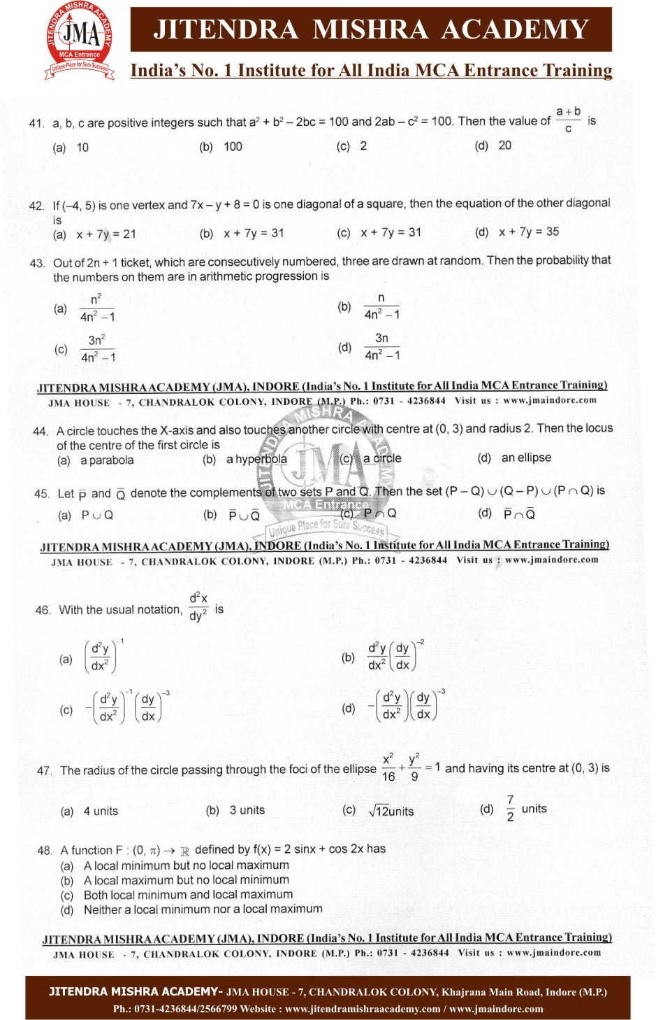 NIMCET 2015 PAPER(6)