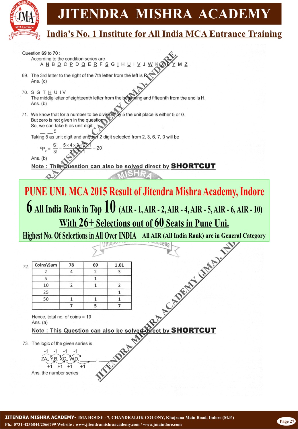 NIMCET - 2015 (SOLUTION) Final27