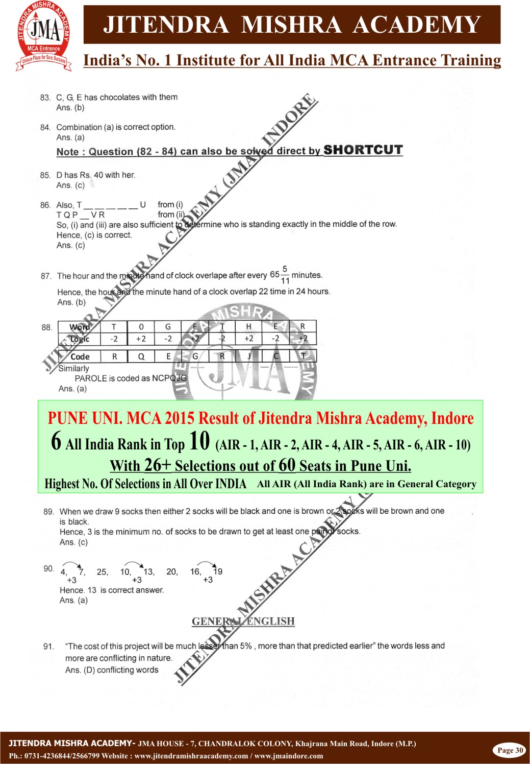 NIMCET - 2015 (SOLUTION) Final30