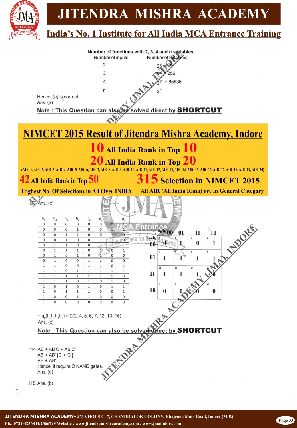 NIMCET - 2015 (SOLUTION) Final33