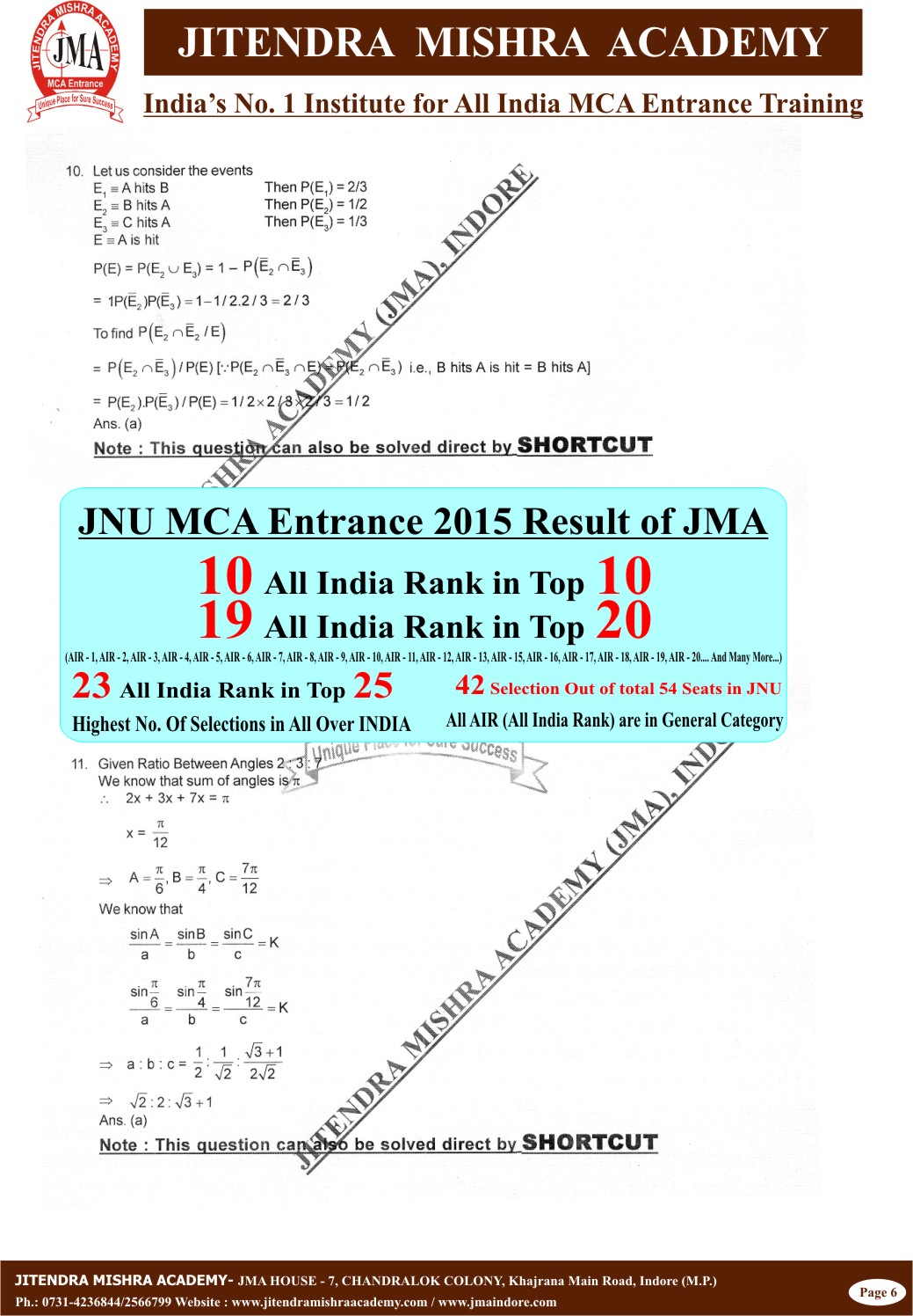 NIMCET - 2015 (SOLUTION) Final6