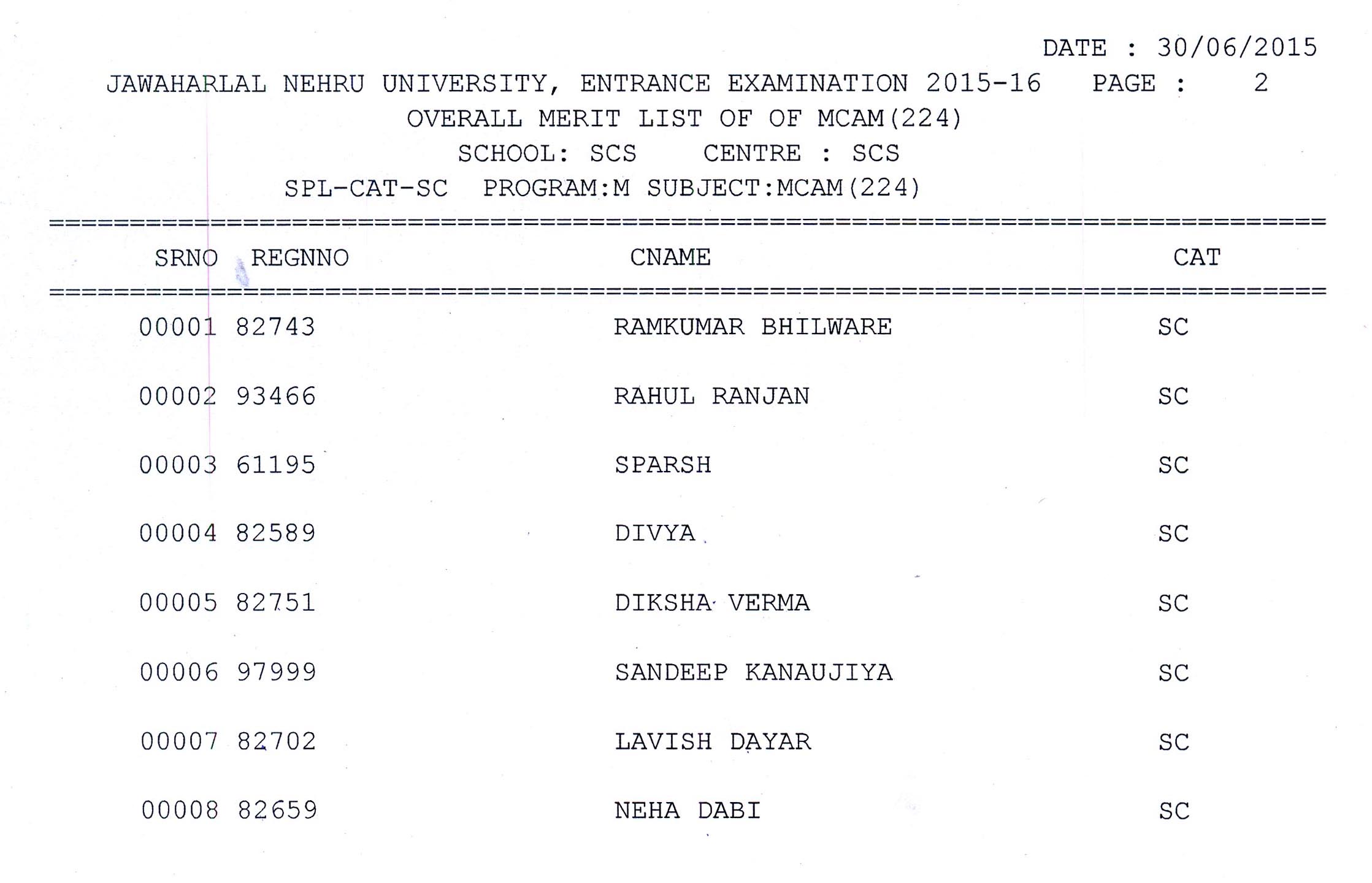 SC LIST