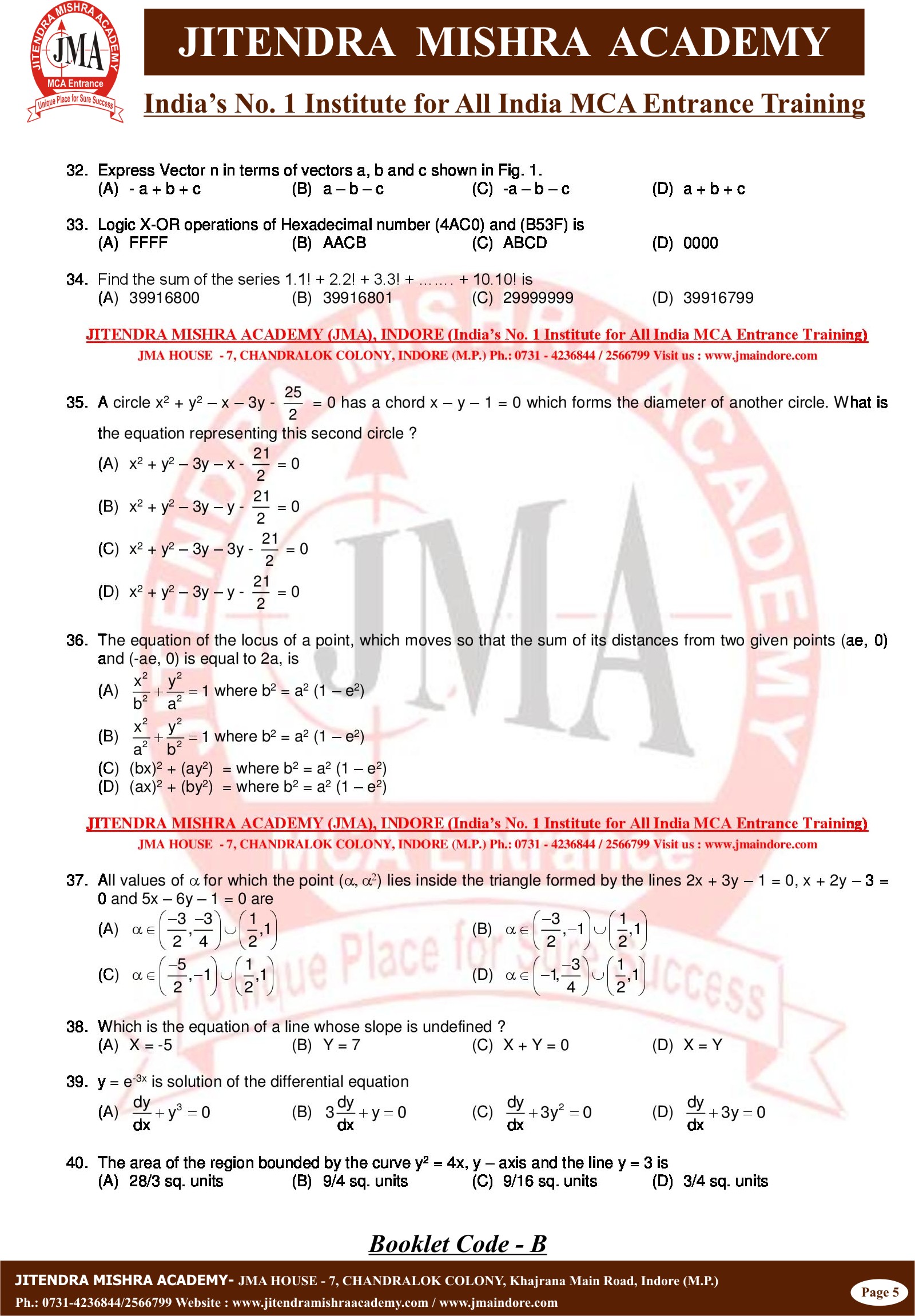 HCU MCA - 2016 (Question Paper) Set B (5)