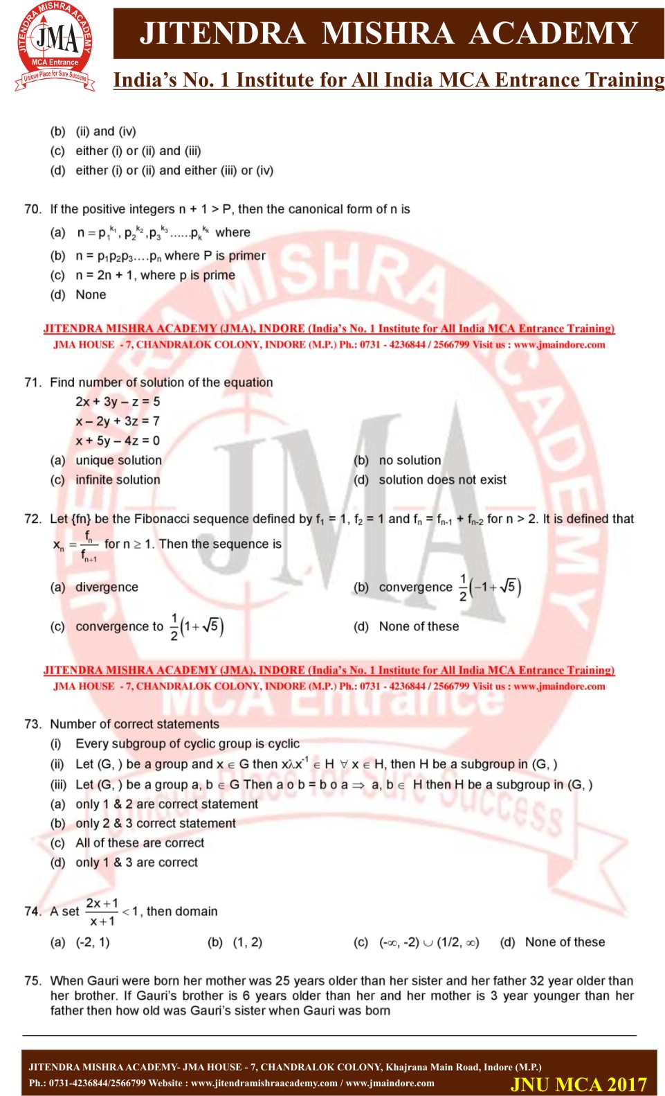 JNU 2017 PAPER 10