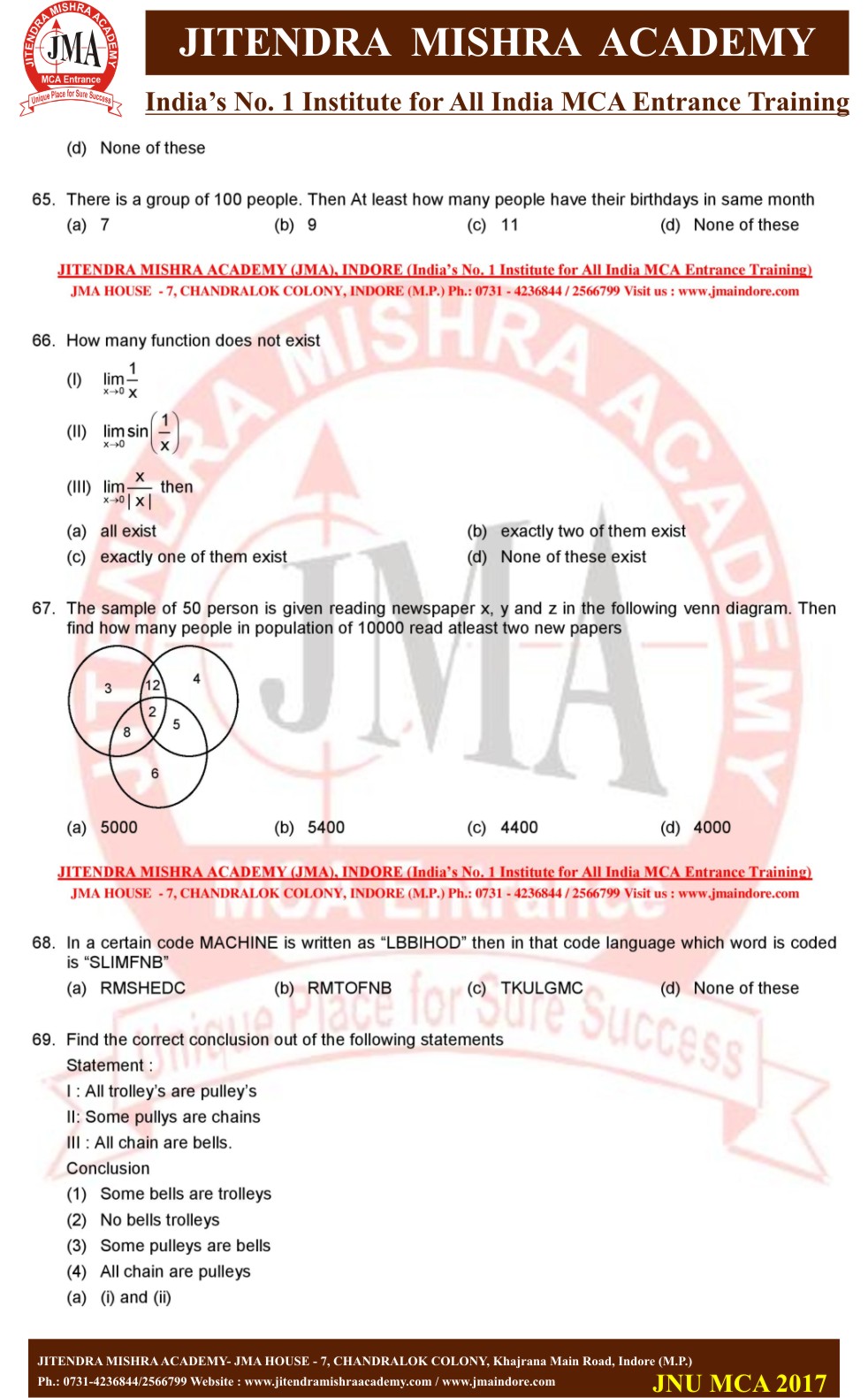 JNU 2017 PAPER 9