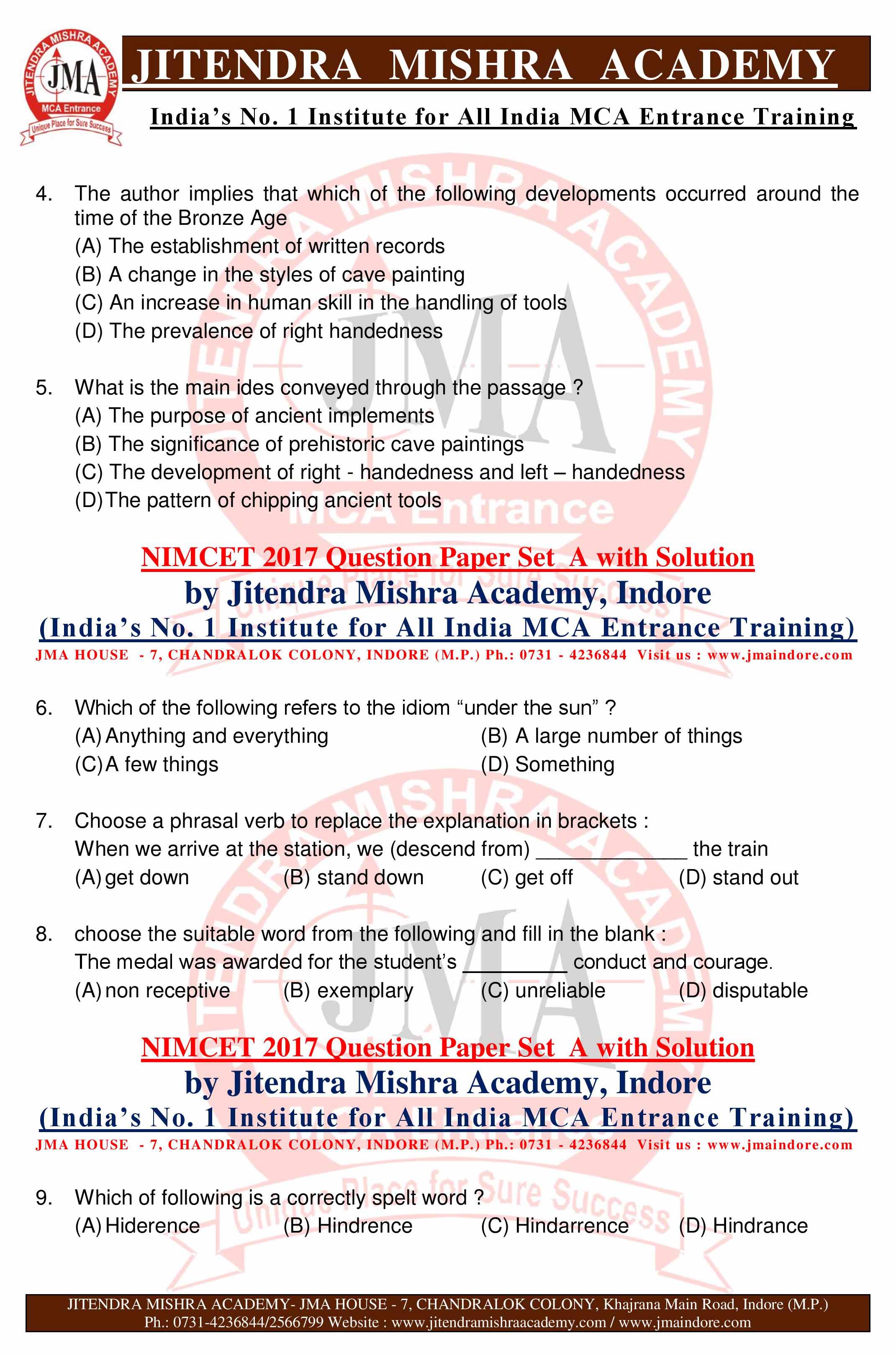 NIMCET 2017 QUESTION PAPER -SET - A--page-002