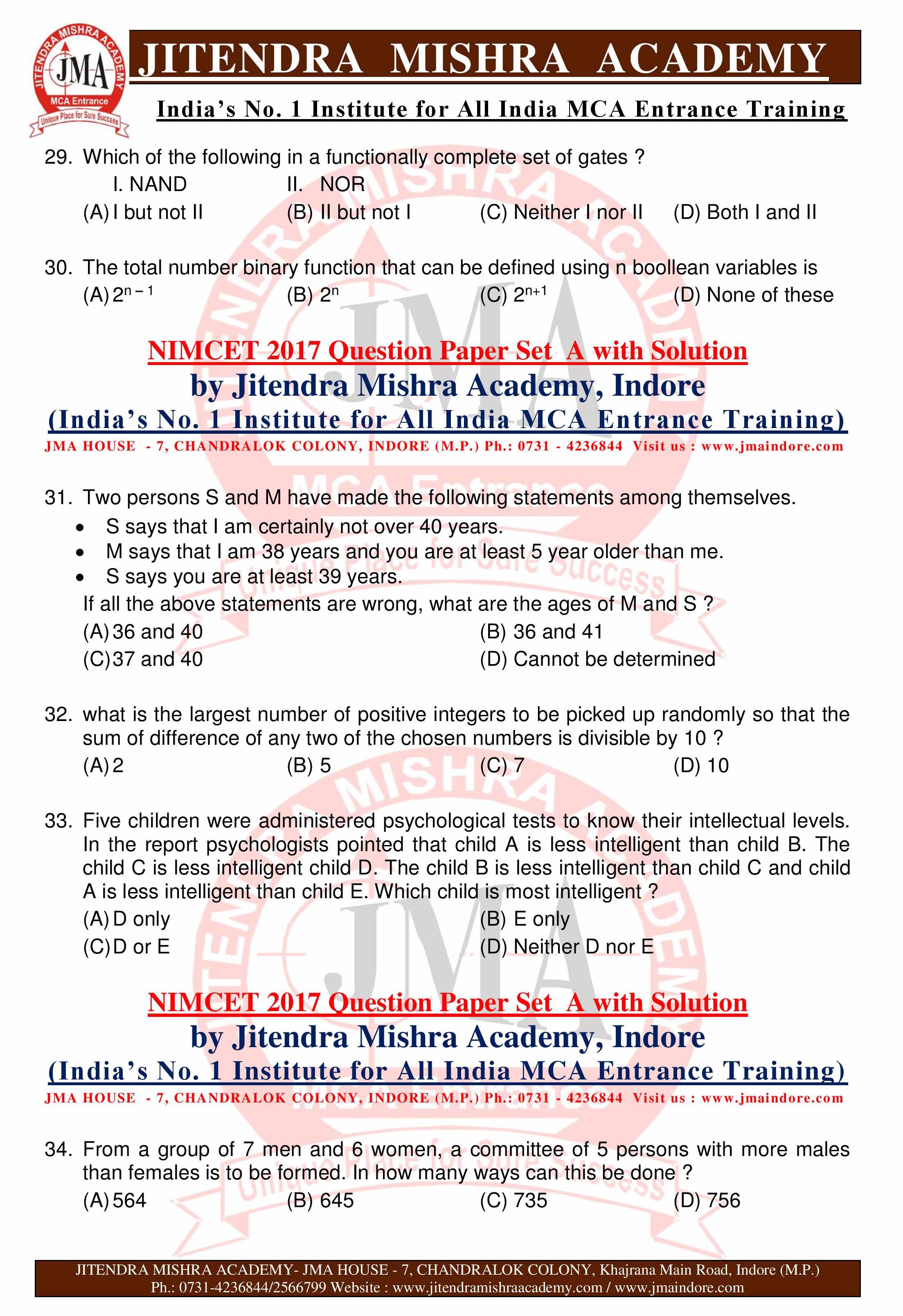 NIMCET 2017 QUESTION PAPER -SET - A--page-006