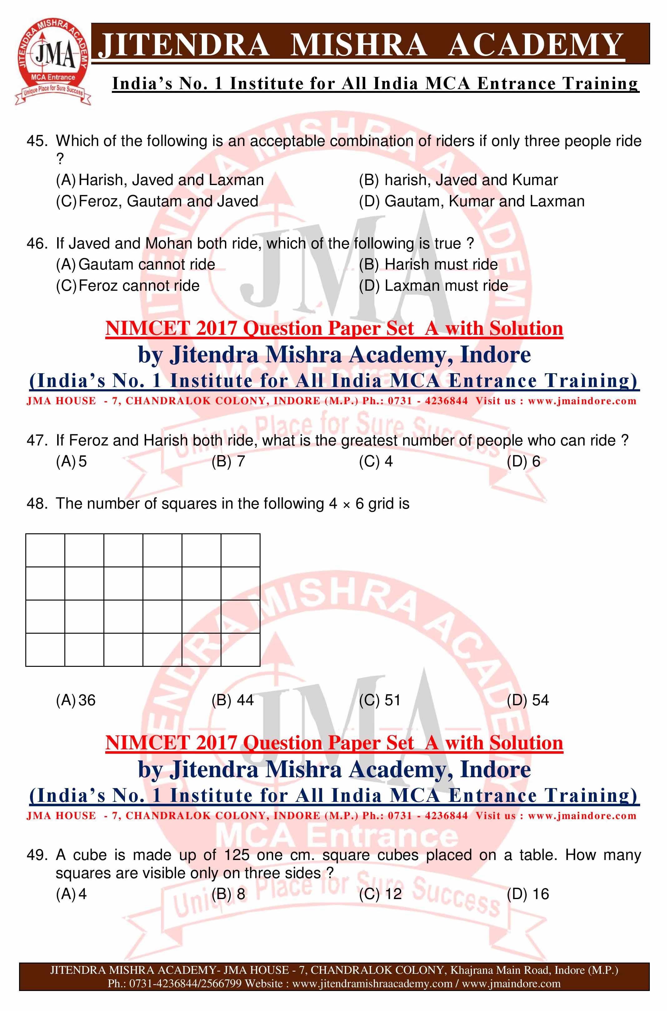 NIMCET 2017 QUESTION PAPER -SET - A--page-009