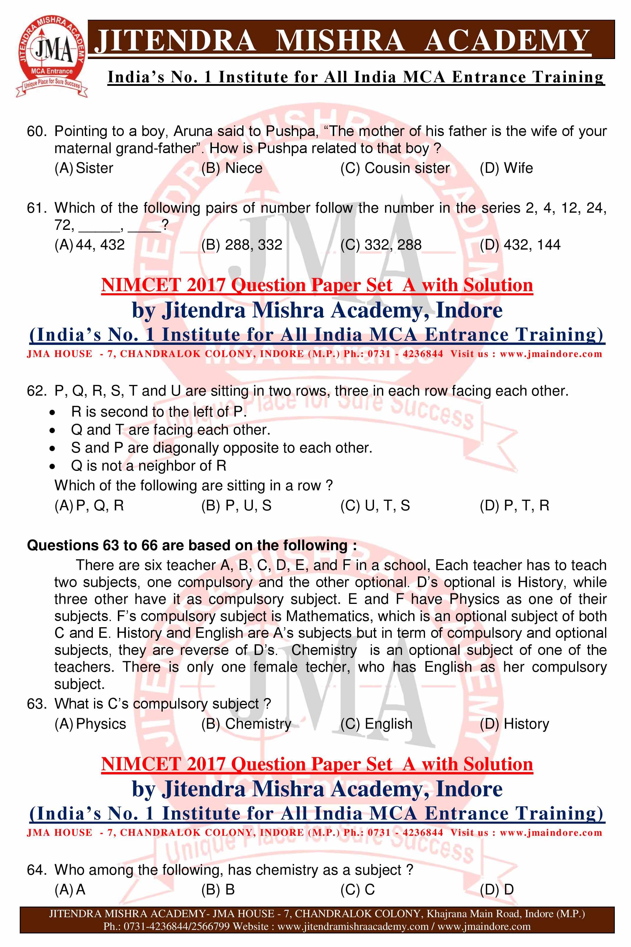 NIMCET 2017 QUESTION PAPER -SET - A--page-012