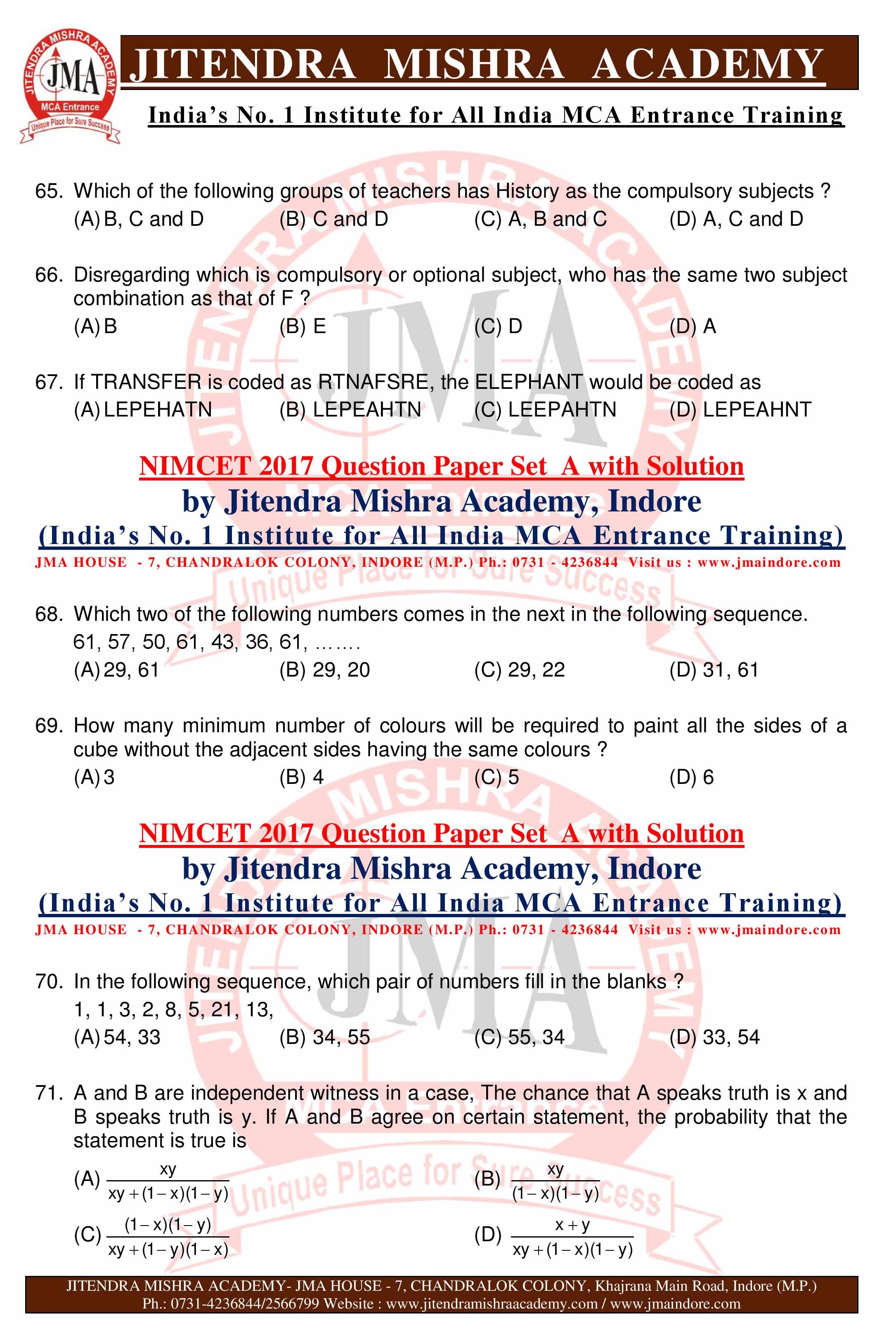 NIMCET 2017 QUESTION PAPER -SET - A--page-013