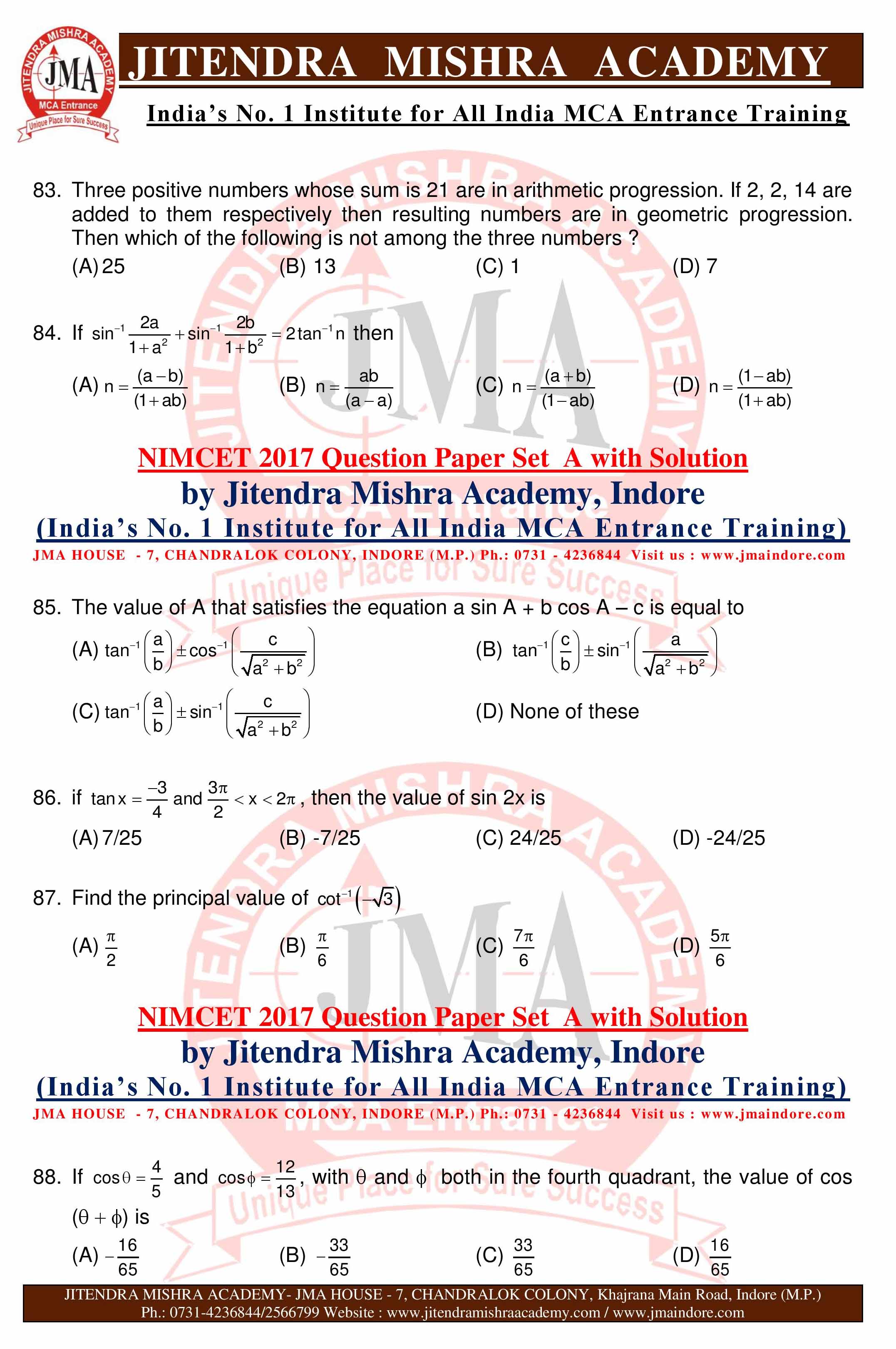 NIMCET 2017 QUESTION PAPER -SET - A--page-016