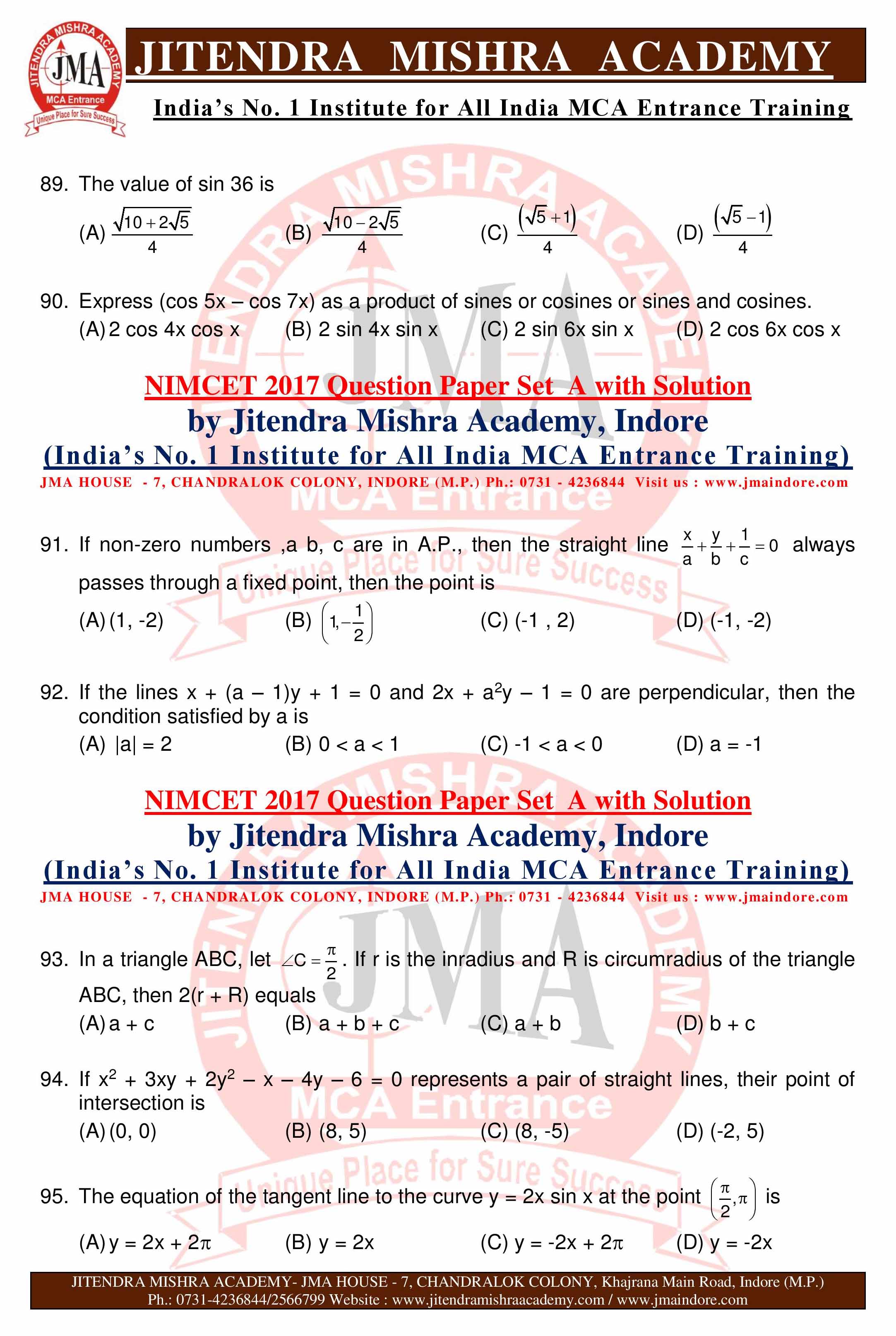 NIMCET 2017 QUESTION PAPER -SET - A--page-017