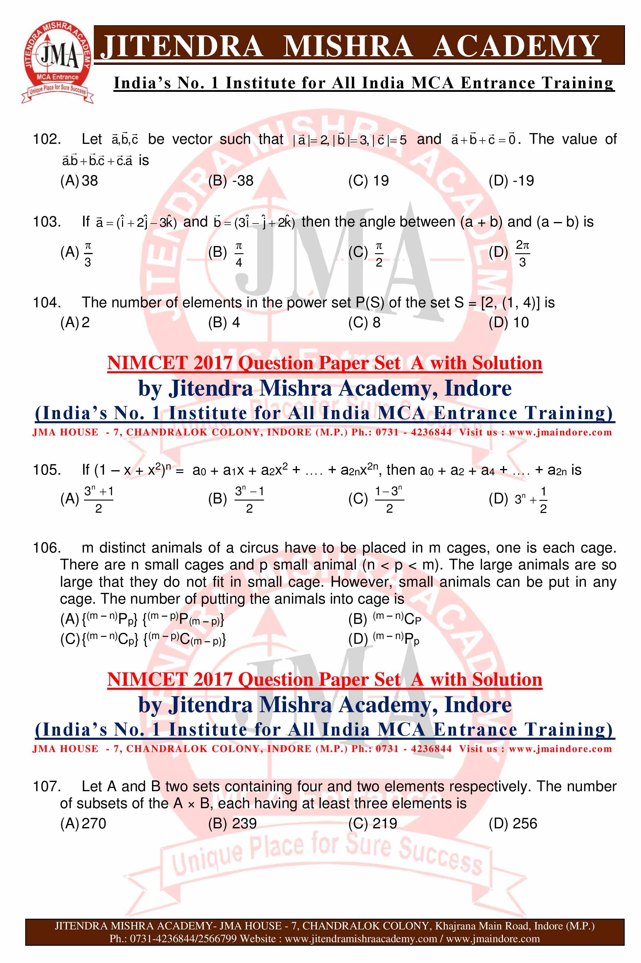 NIMCET 2017 QUESTION PAPER -SET - A--page-019