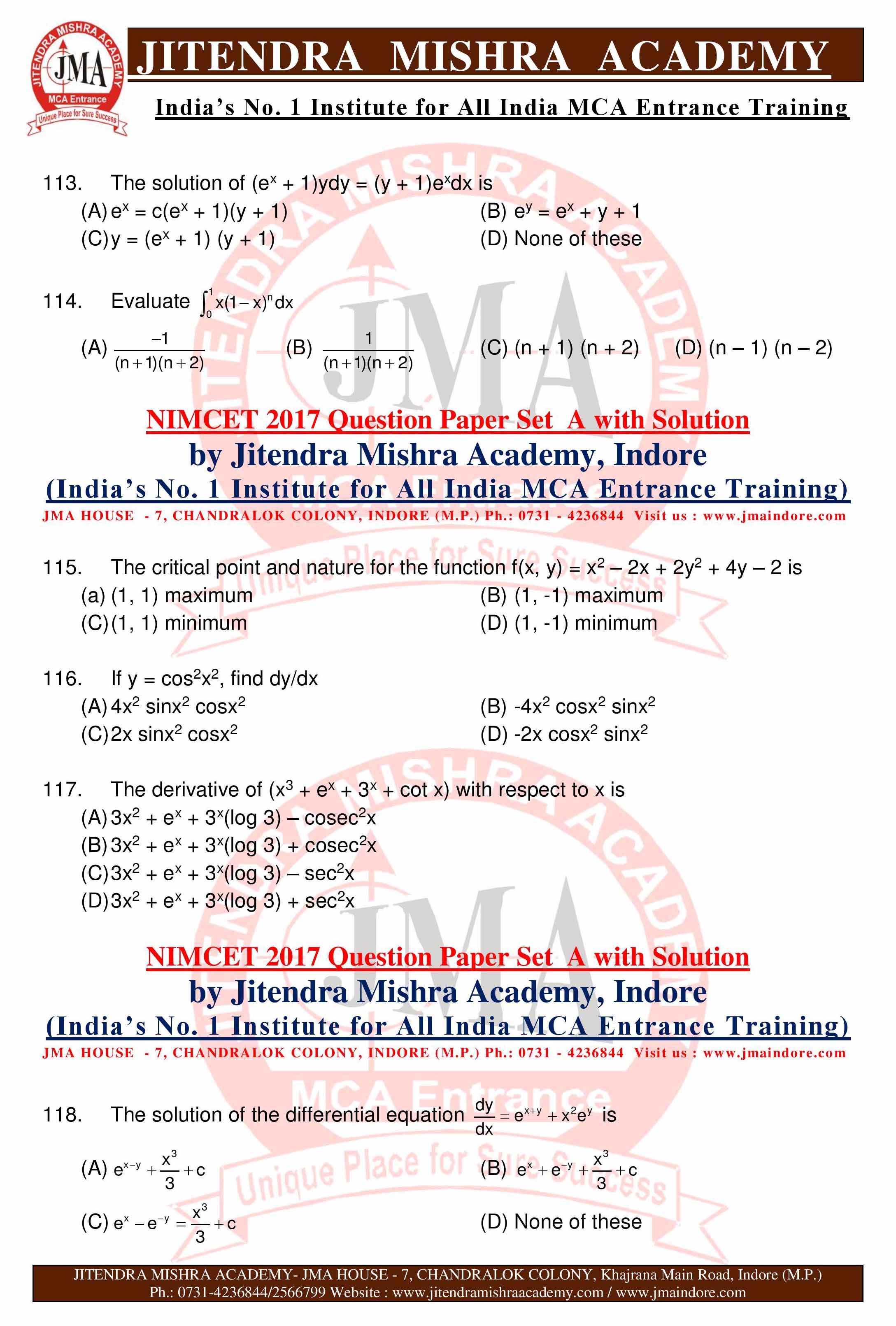 NIMCET 2017 QUESTION PAPER -SET - A--page-021