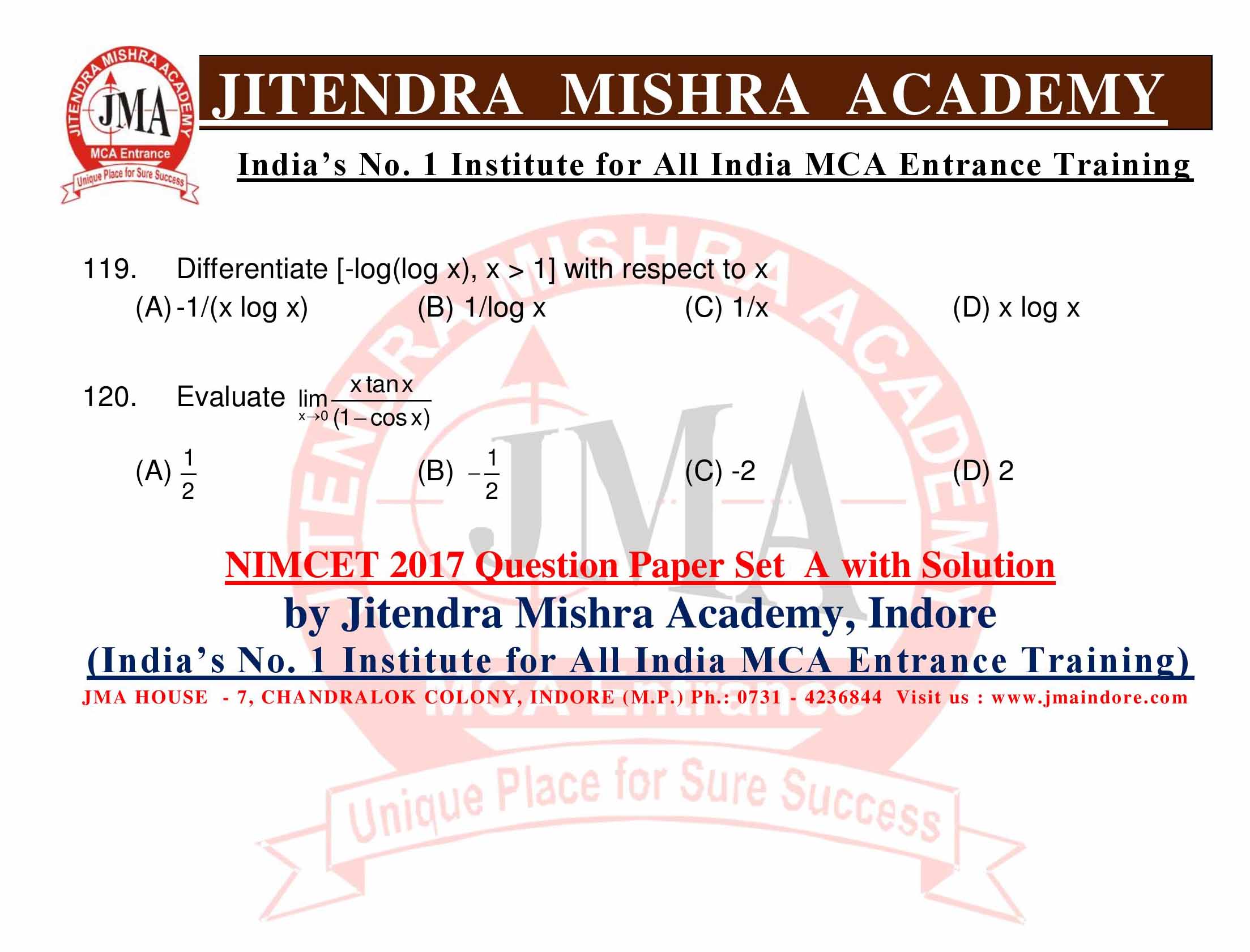 NIMCET 2017 QUESTION PAPER -SET - A--page-022