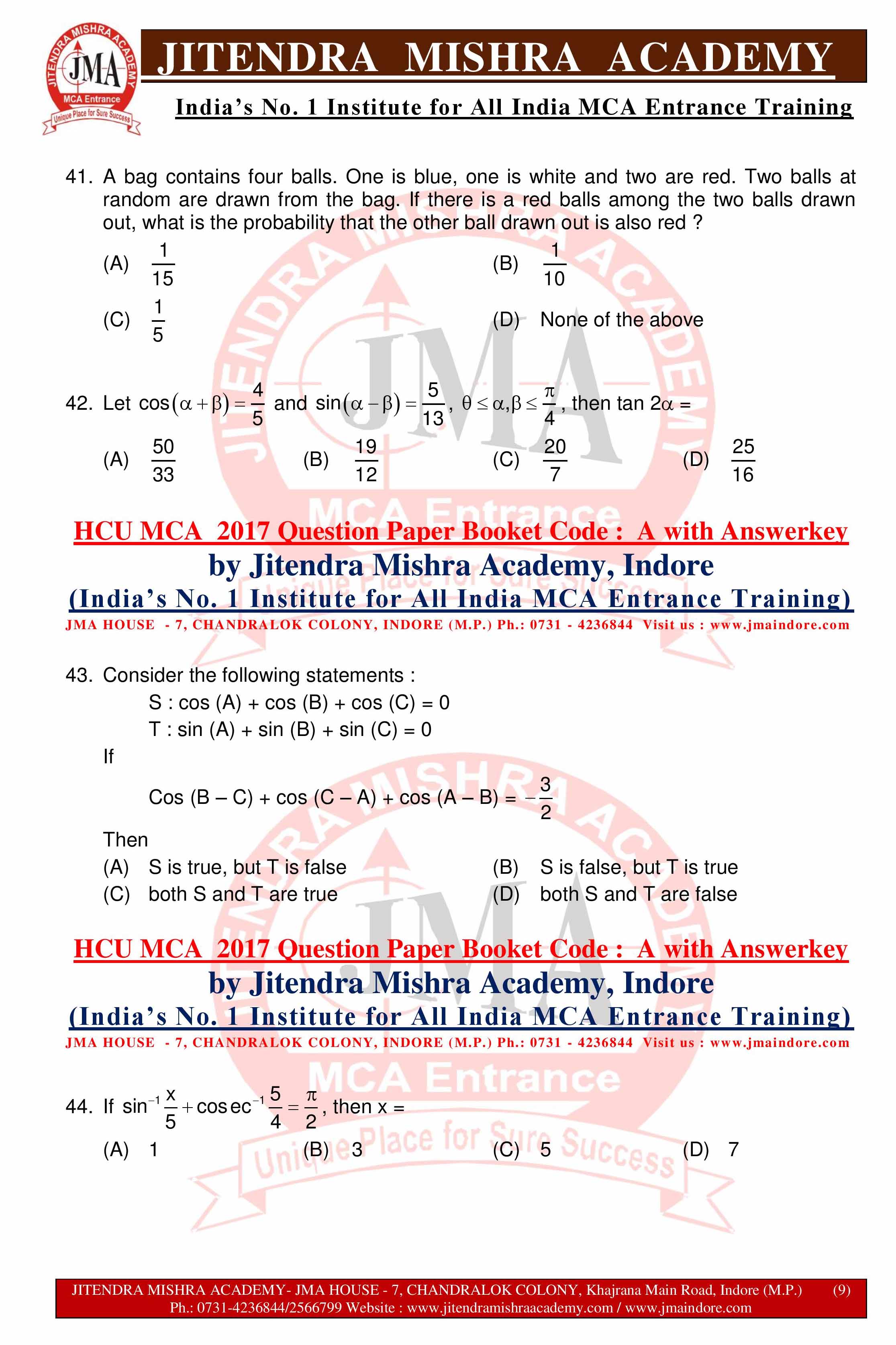 HCU MCA 2017 QUESTION PAPER -SET - A--page-009