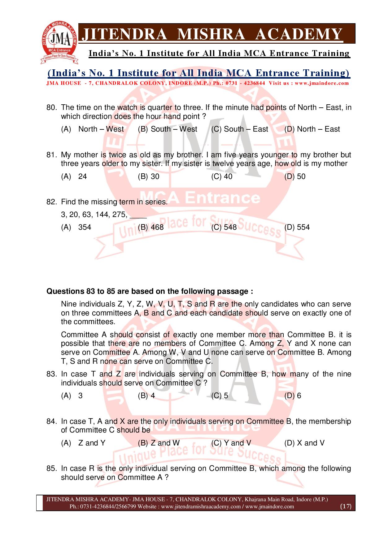 NIMCET 2018 QUESTION PAPER (SET - A)-page-017