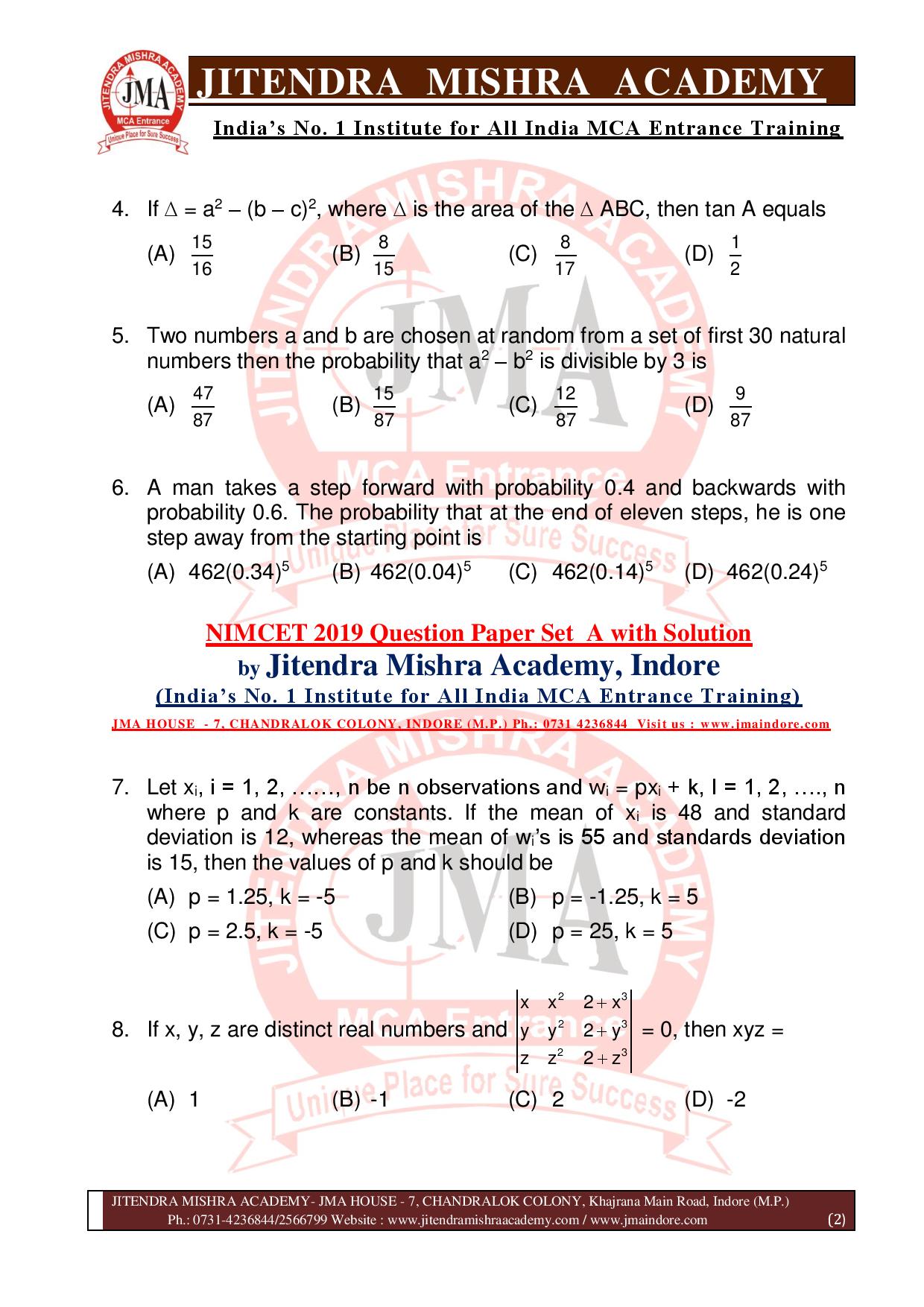 NIMCET 2019 QUESTION PAPER (SET - A) final-page-002