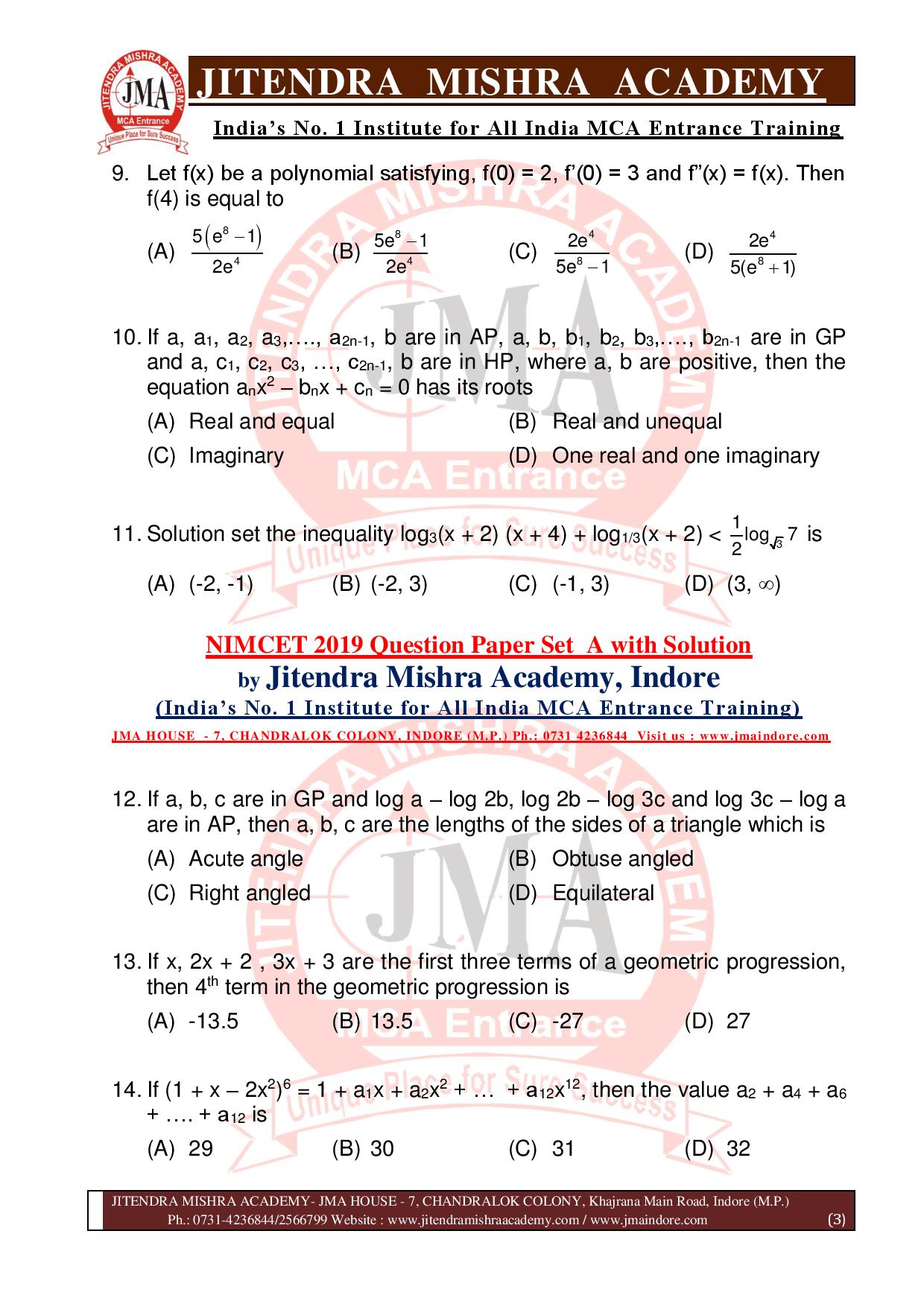 NIMCET 2019 QUESTION PAPER (SET - A) final-page-003