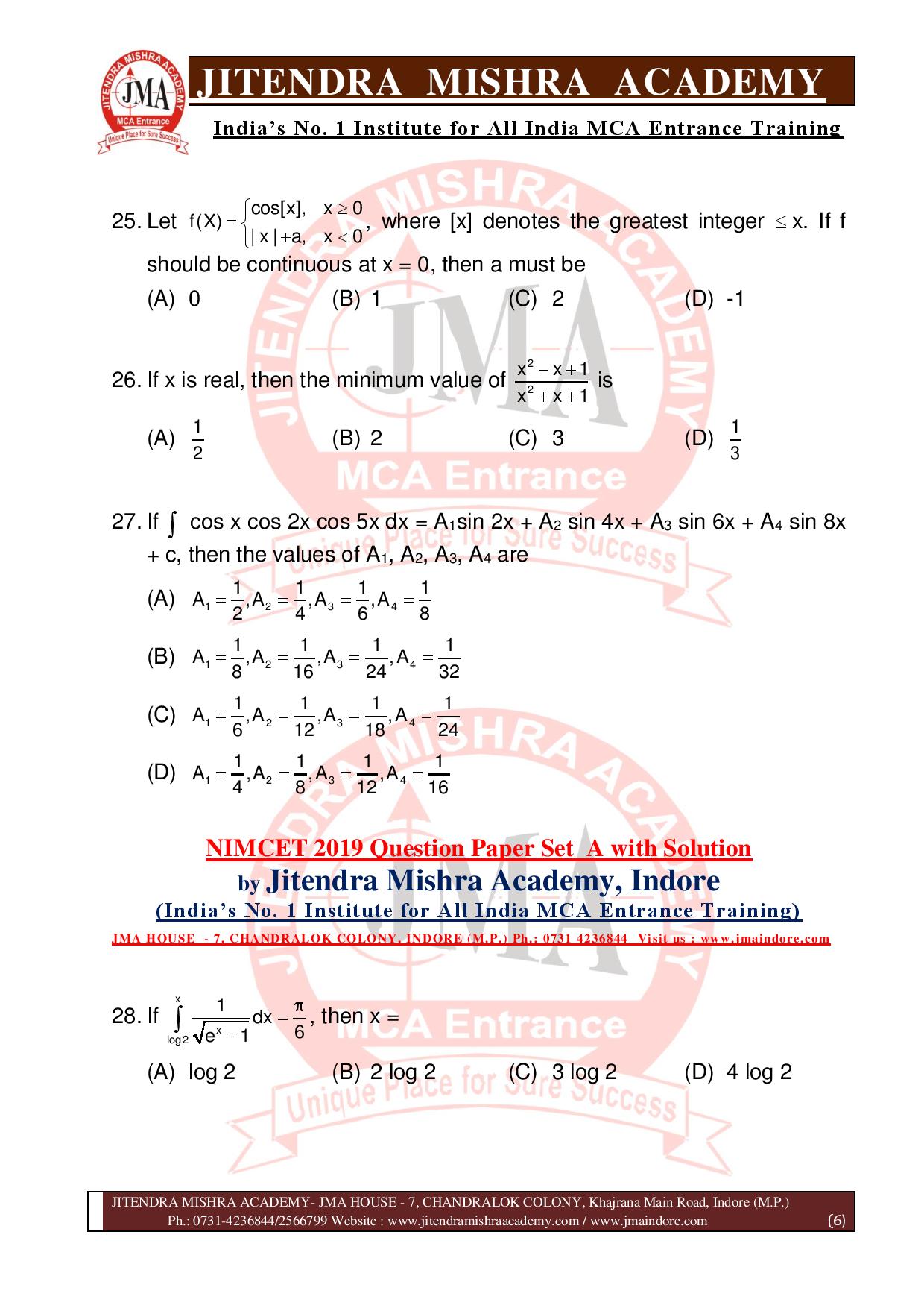 NIMCET 2019 QUESTION PAPER (SET - A) final-page-006