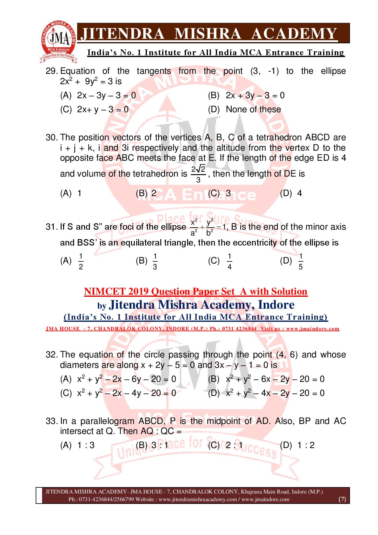 NIMCET 2019 QUESTION PAPER (SET - A) final-page-007