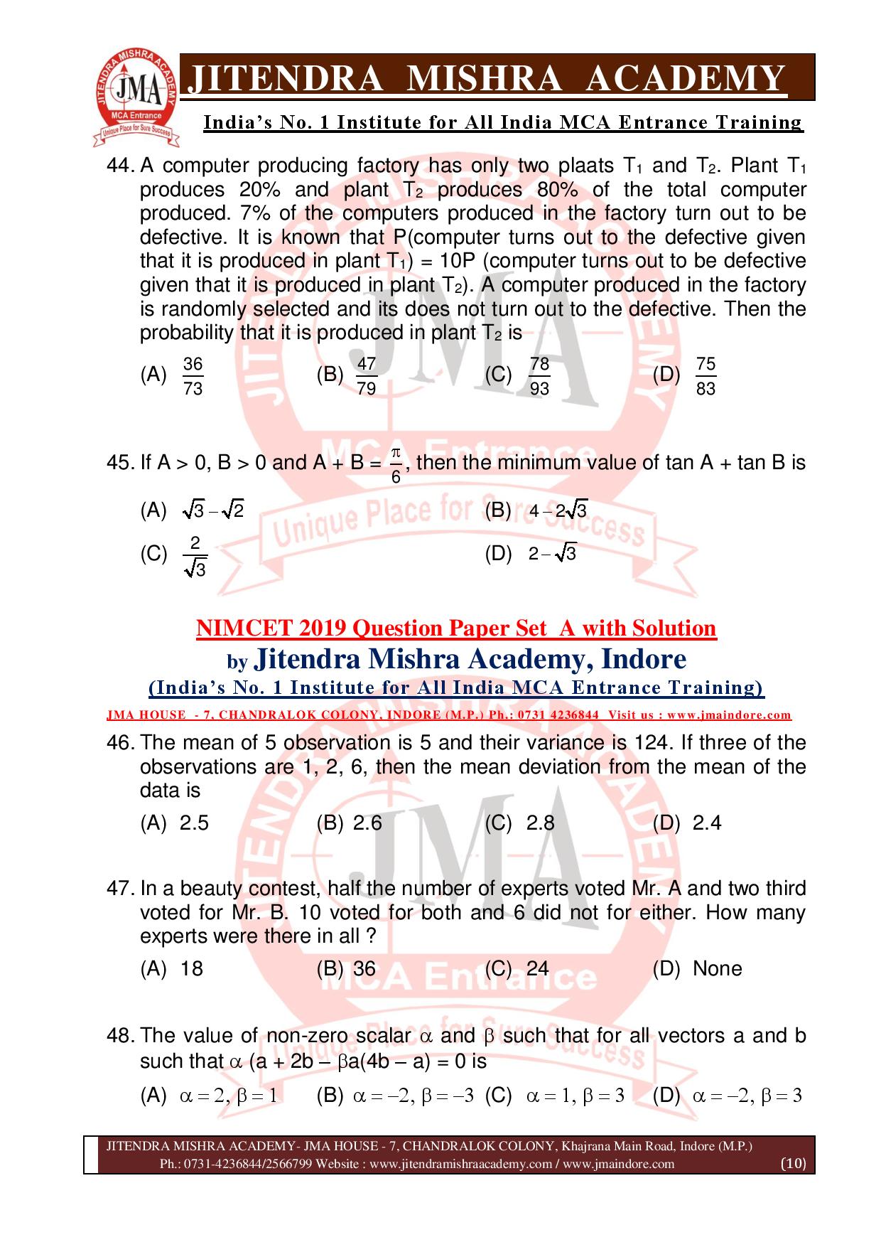 NIMCET 2019 QUESTION PAPER (SET - A) final-page-010