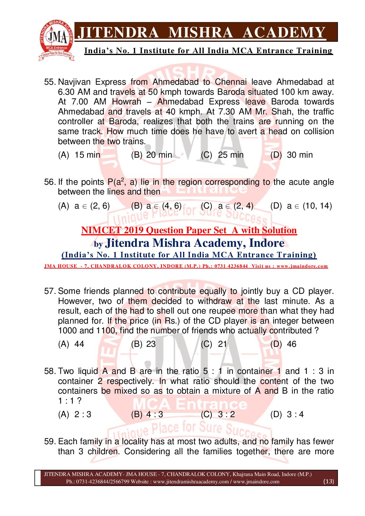 NIMCET 2019 QUESTION PAPER (SET - A) final-page-013