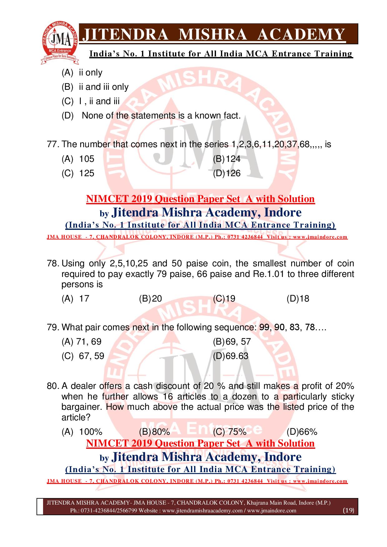 NIMCET 2019 QUESTION PAPER (SET - A) final-page-019