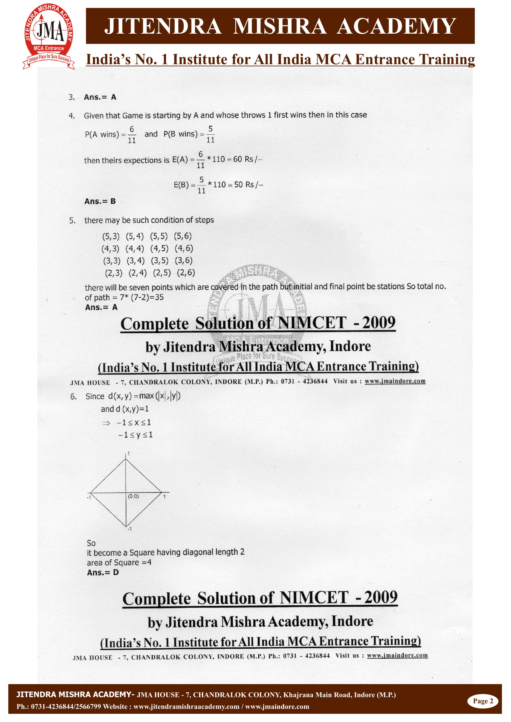 NIMCET - 2009 (SOLUTION)-03