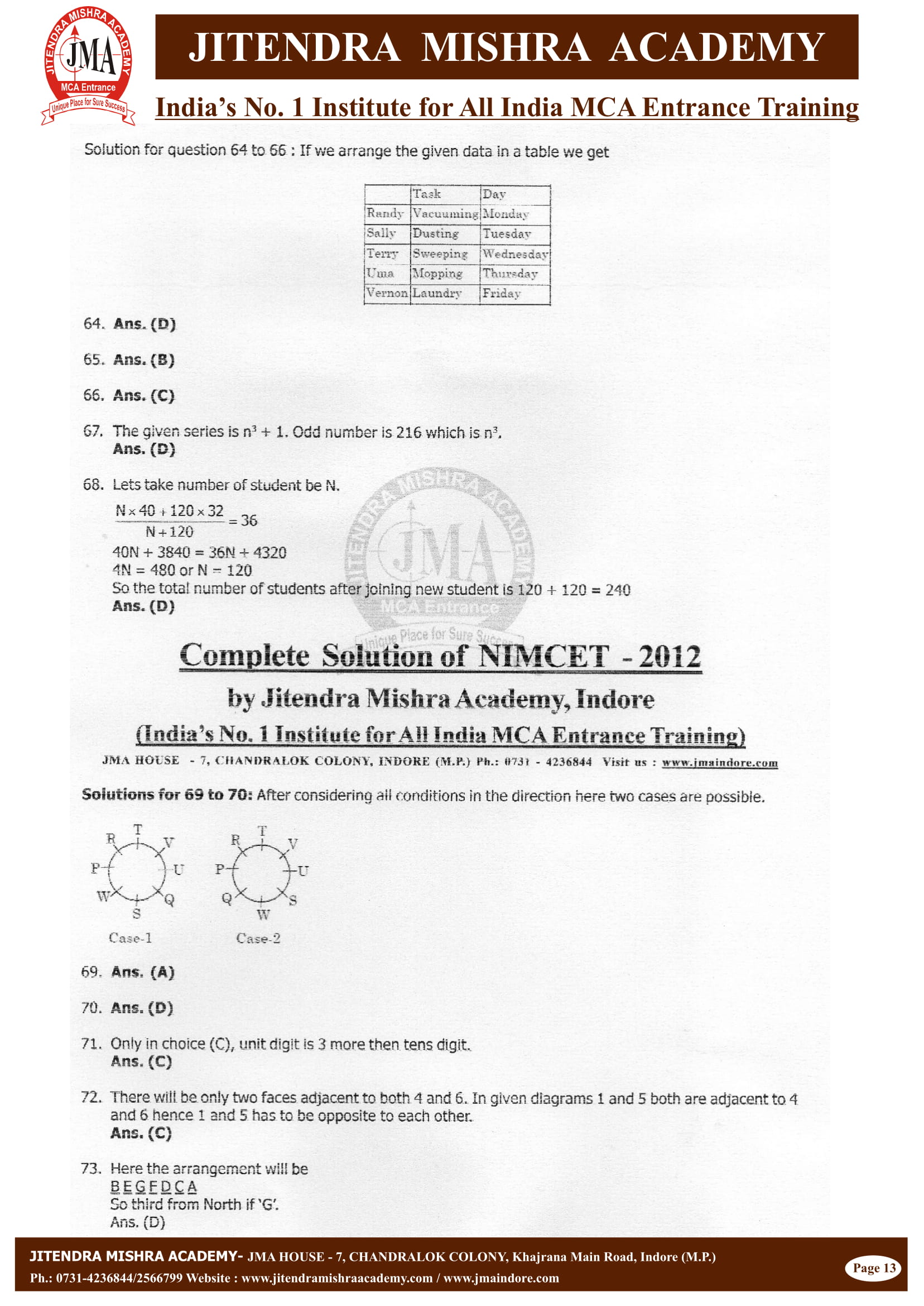 NIMCET - 2012 (SOLUTION)-13