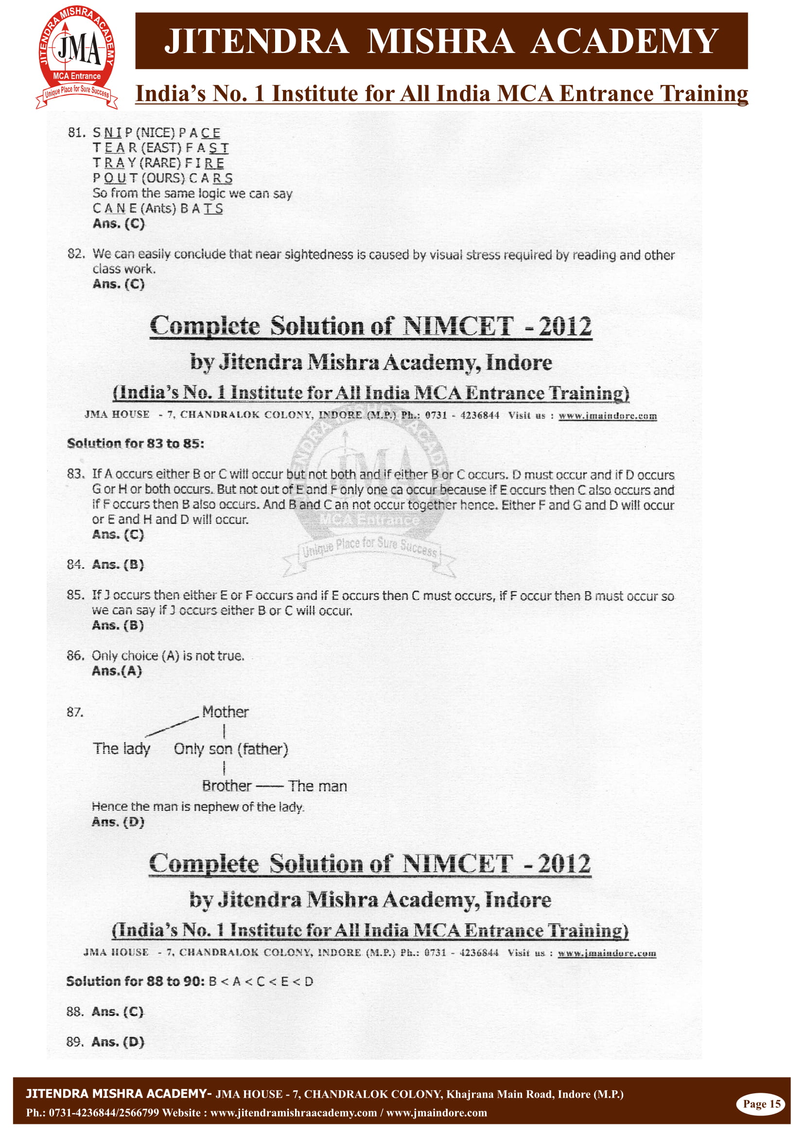 NIMCET - 2012 (SOLUTION)-15