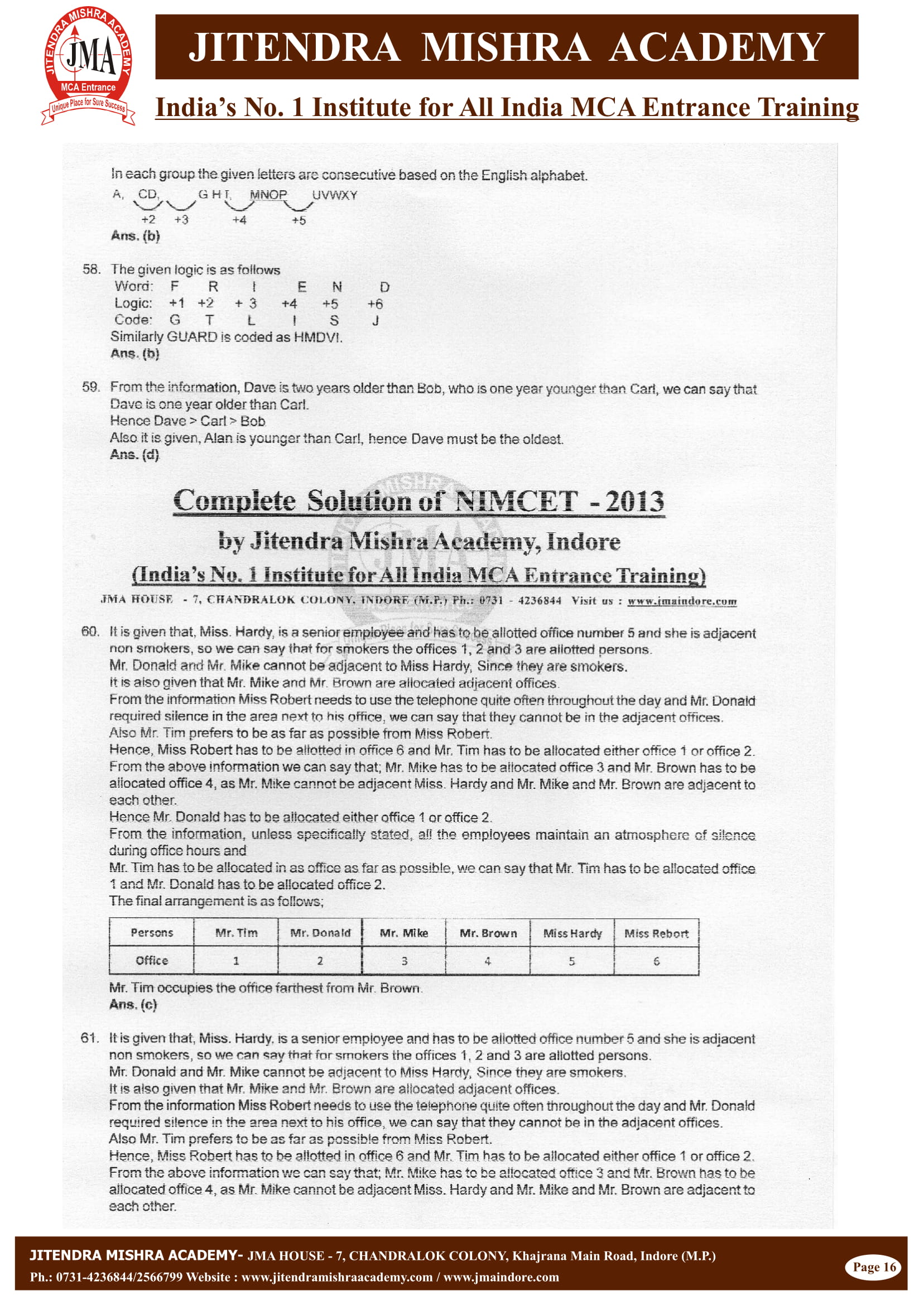 NIMCET - 2013 (SOLUTION)-16